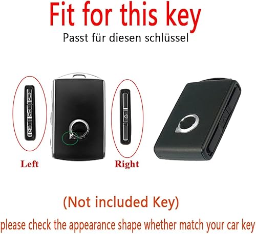 Miniatura 7 de SANRILY Funda de protección completa para llavero Volvo XC90 XC60 S90 V90 2017 2018 sin llave de metal y cuero premium con llavero marrón, Marrón