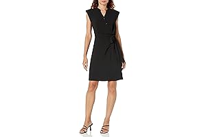Vestidos Calvin Klein para Mujer: Cap Sleeve Wear to Work V-Neck