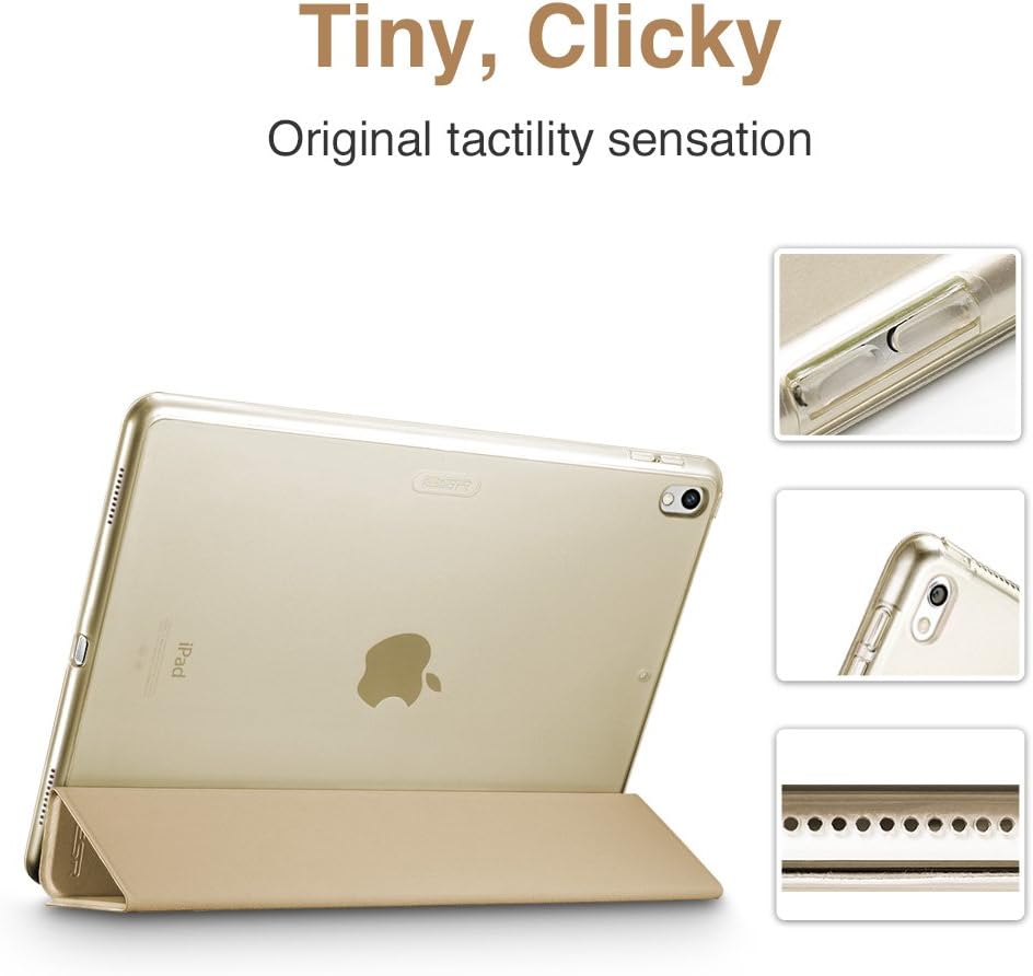ESR Yippee Trifold Smart Case for iPad Pro 12.9 2017, Lightweight Trifold Stand Case with Auto Sleep/Wake Function, Microfiber Lining, Hard Back Cover for iPad Pro 12.9" 2017 (Champagne Gold)