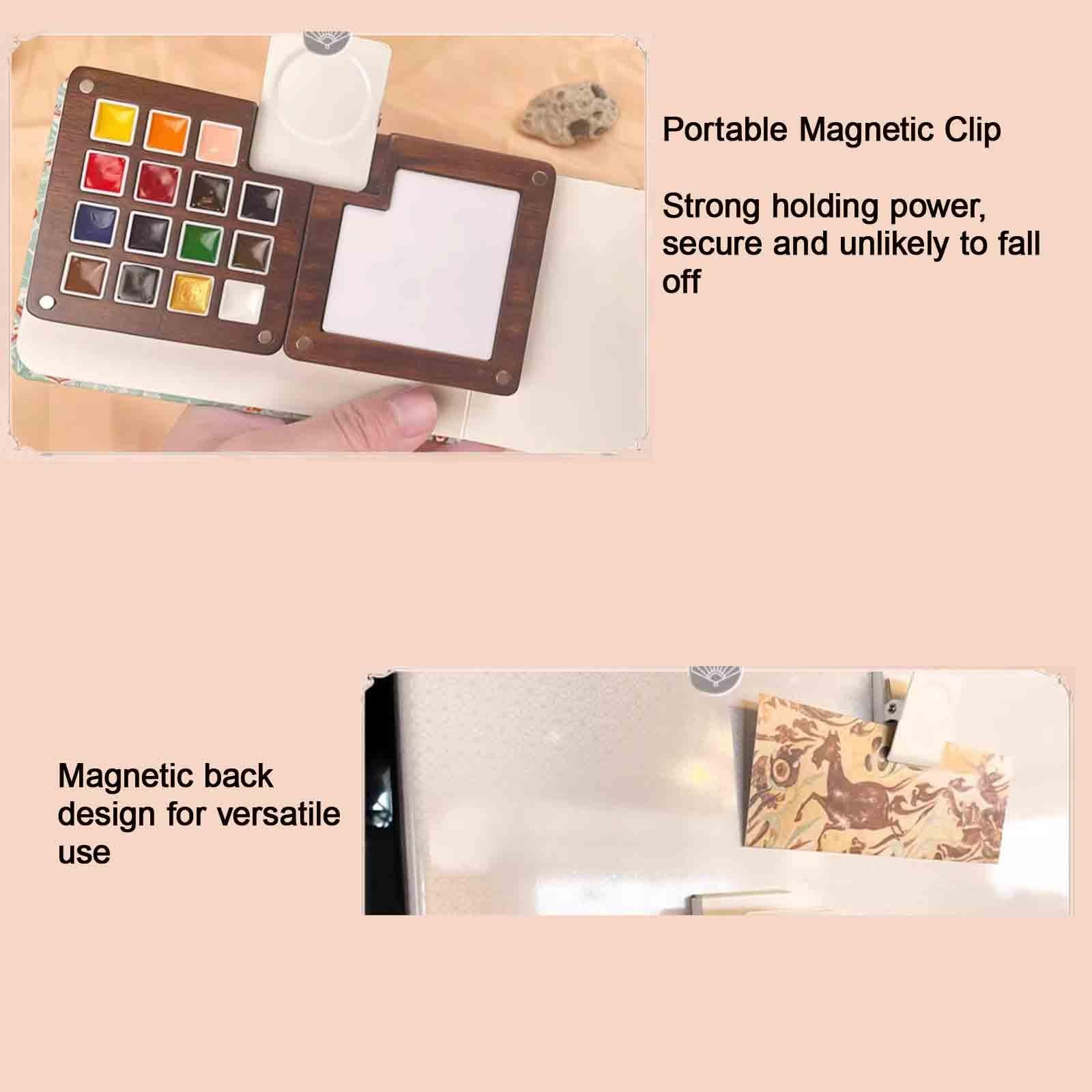 Mini Aquarell Set Mit Skizzenbuch Holzkiste Aquarell Set Unterwegs Tragbar Chinesisch Aquarellfarben Für Cafés Straßenkunst(5 pcs - 15 colours B)