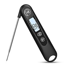 DOQAUS Termometro da Cucina Digitale, Termometro Alimenti Lettura Istantanea con Pieghevole Sonda Lunga, Termometro Alimentare per Carne Barbecue Vino Latte Liquidi Cibo Olio Frittura