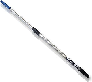 Putzen wie die Profis Teleskopstange 2-teilig (2x60cm), rostfreies Aluminium + leicht, stufenlos einstellbar (79-123 cm), Teleskopstab mit Universal-Konus | inkl. Gratisprobe GlasRein