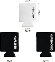 Vista 2 de LADY & HOME - Juego de 7 enfriadores de latas para novios y padrinos de boda, propuesta de padrinos de boda, regalos para despedida de soltero