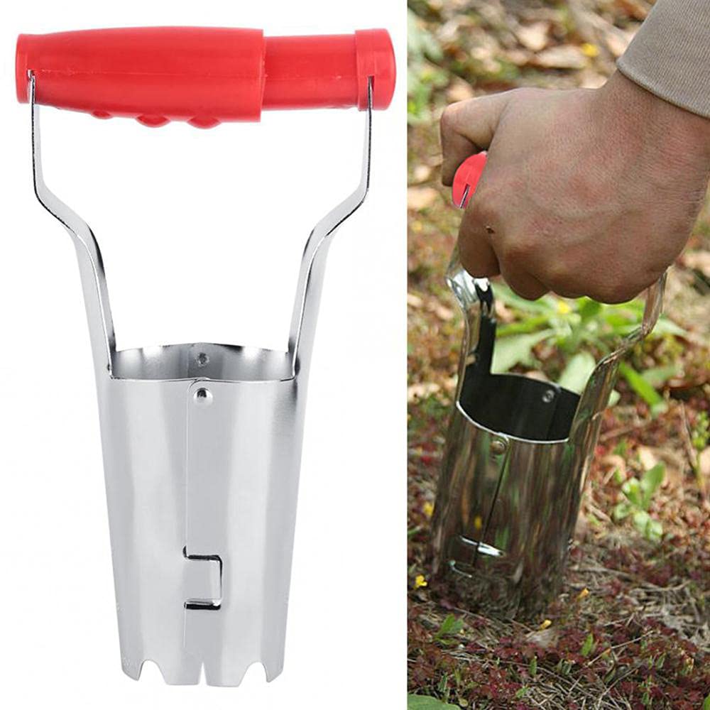 Attrezzo per fioriera, trapianto di bulbo da giardino, trapianto di piante in metallo con scala di profondità, strumenti per piantare e scavare