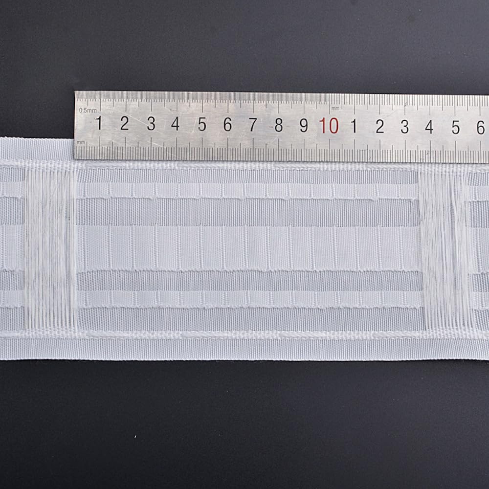 30 m x 8,5 cm - Ruban fronceur - À coudre - Ruban universel amovible - Ruban plissé pour rideaux - Ruban pour rideau - Ruban pour rideau - Crochet