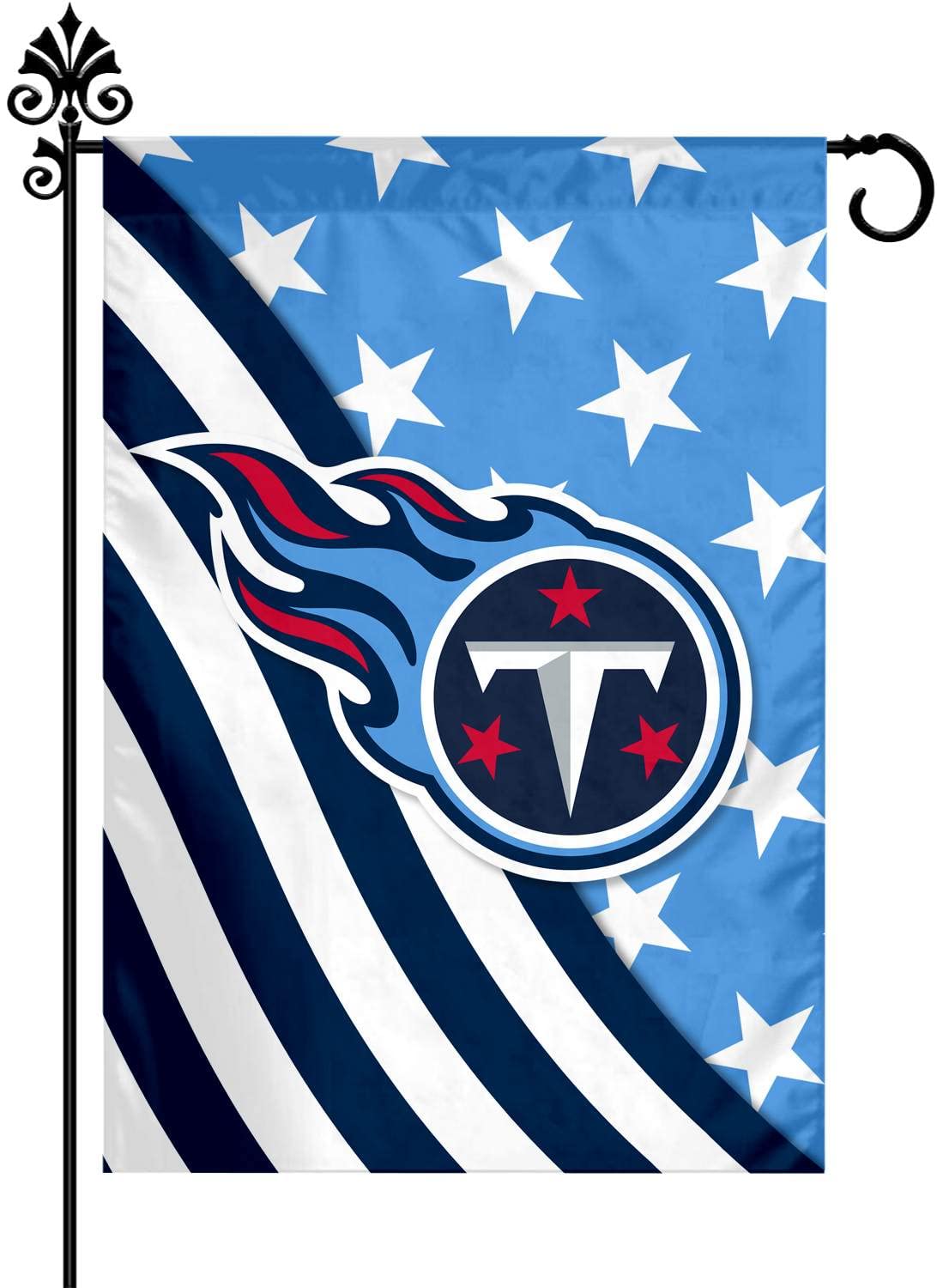 ZYJTEK Football Sport Fans Double Two Sided House Flag 12 X 18 Inch，Welcome Decorations Garden Flag,Yard Outdoor Flags Decor (Dark Blue Stripe Design)