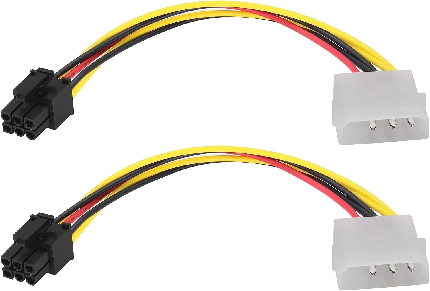 zdyCGTime 4Pin Molex Male to 6Pin PCI-E Male Graphics Card Power Cord Adapter,Molex to 6Pin,4-pin Molex to 6-pin PCI-E Express Cable Graphics Adapter Conversion Cable.(17cm/2Pack)