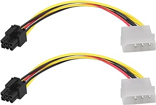 zdyCGTime 4Pin Molex Male to 6Pin PCI-E Male Graphics Card Power Cord Adapter,Molex to 6Pin,4-pin Molex to 6-pin PCI-E Express Cable Graphics Adapter Conversion Cable.(17cm/2Pack)