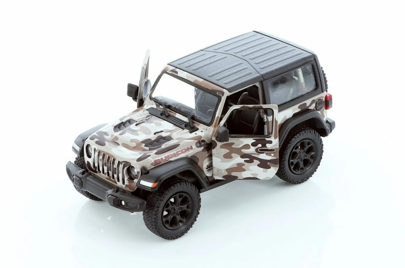 KiNSMART - Jeep Wrangler Rubicon Off Road 4x4 5 inch 1:34 Scale Die Cast Model Replica Toy Car (Brown Camouflage)