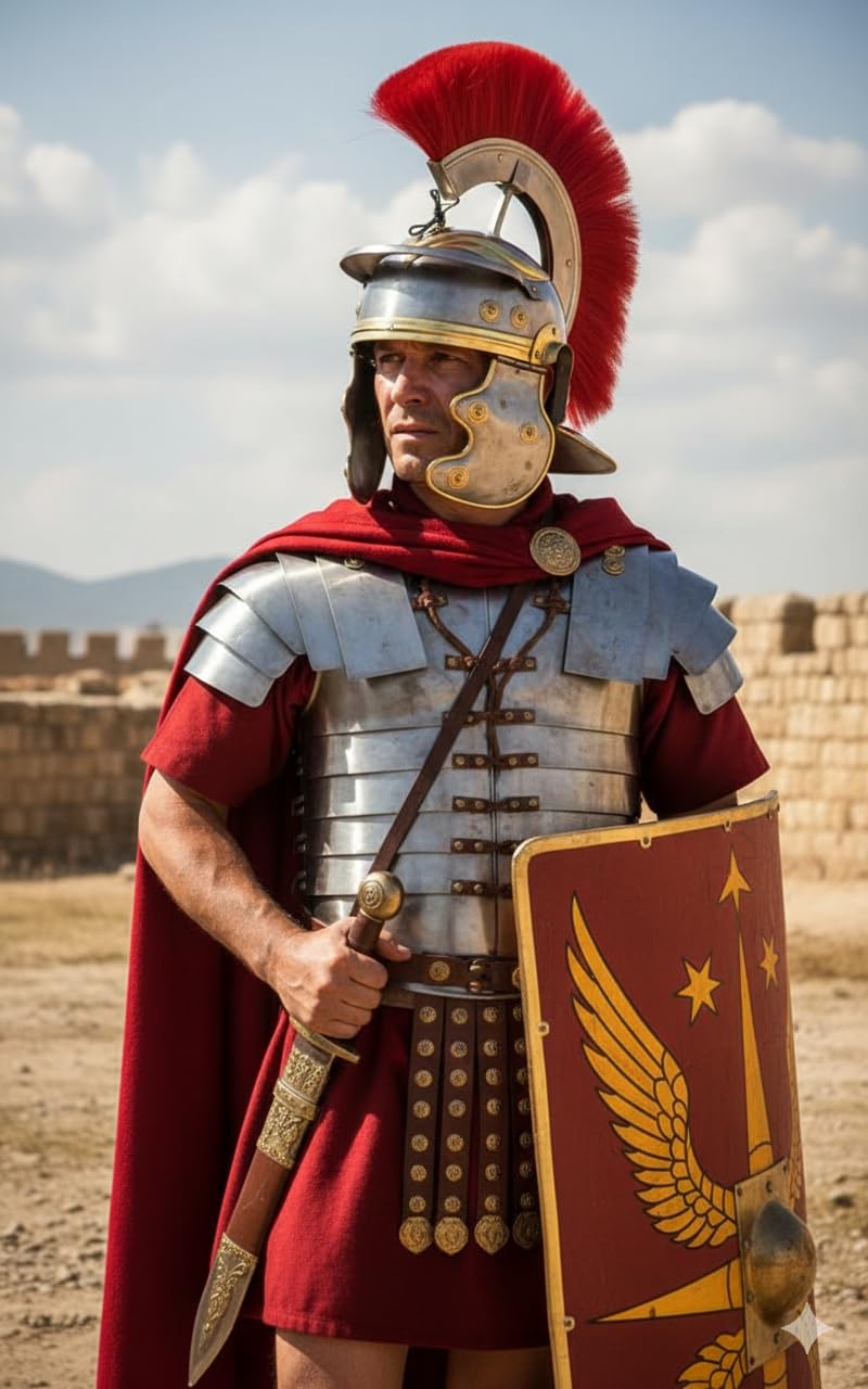 Centurione Romano Casco Guerriero Costumi di Halloween Armatura Metallo Rosso Plume Con Fodera Interna