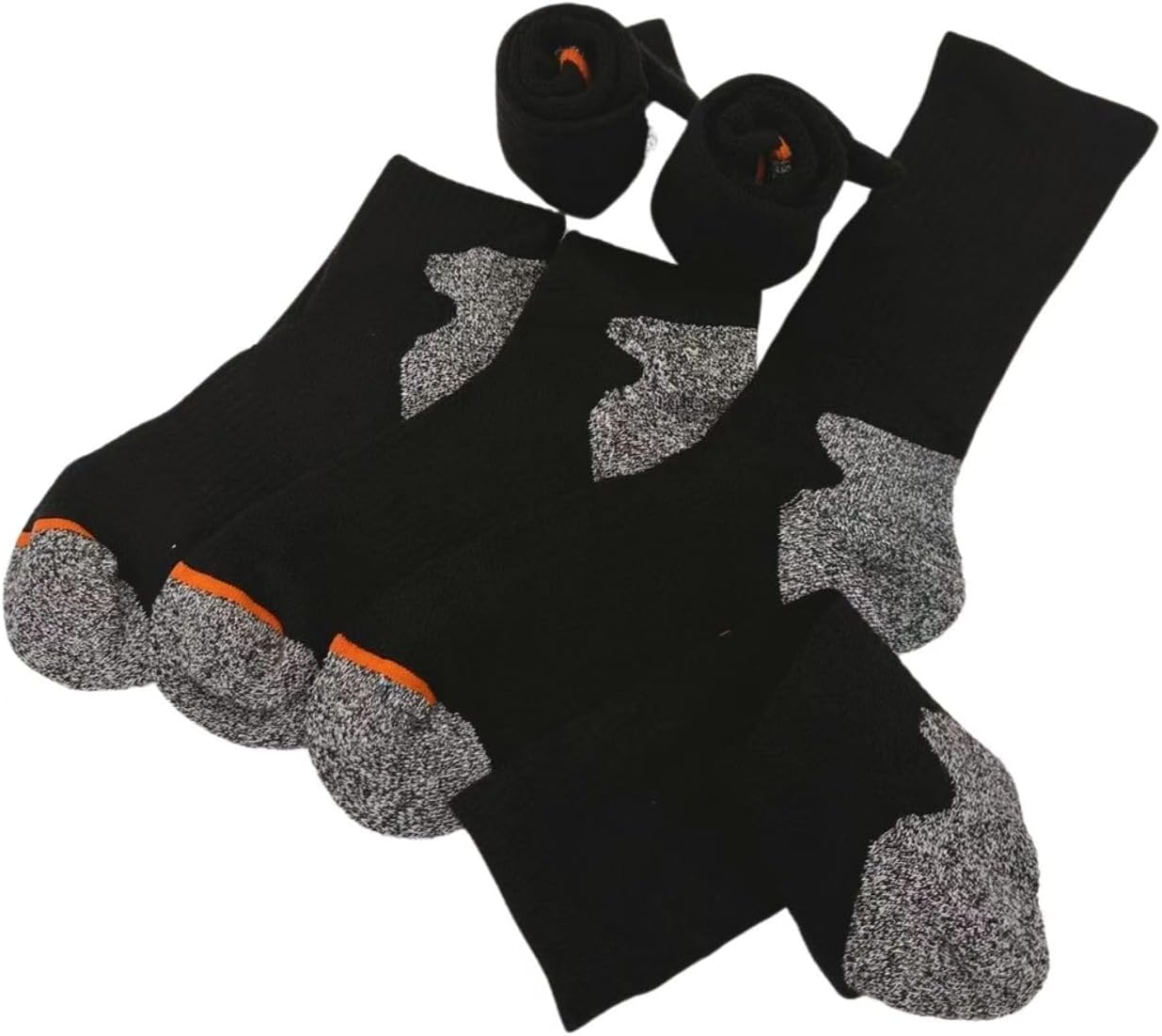 TENUUL 5-Pairs Men's AeonRow Outdoor Wool Blend Crew Calf Socks (US, Numeric, 6, 12, Regular, Regular, black) - Image 3