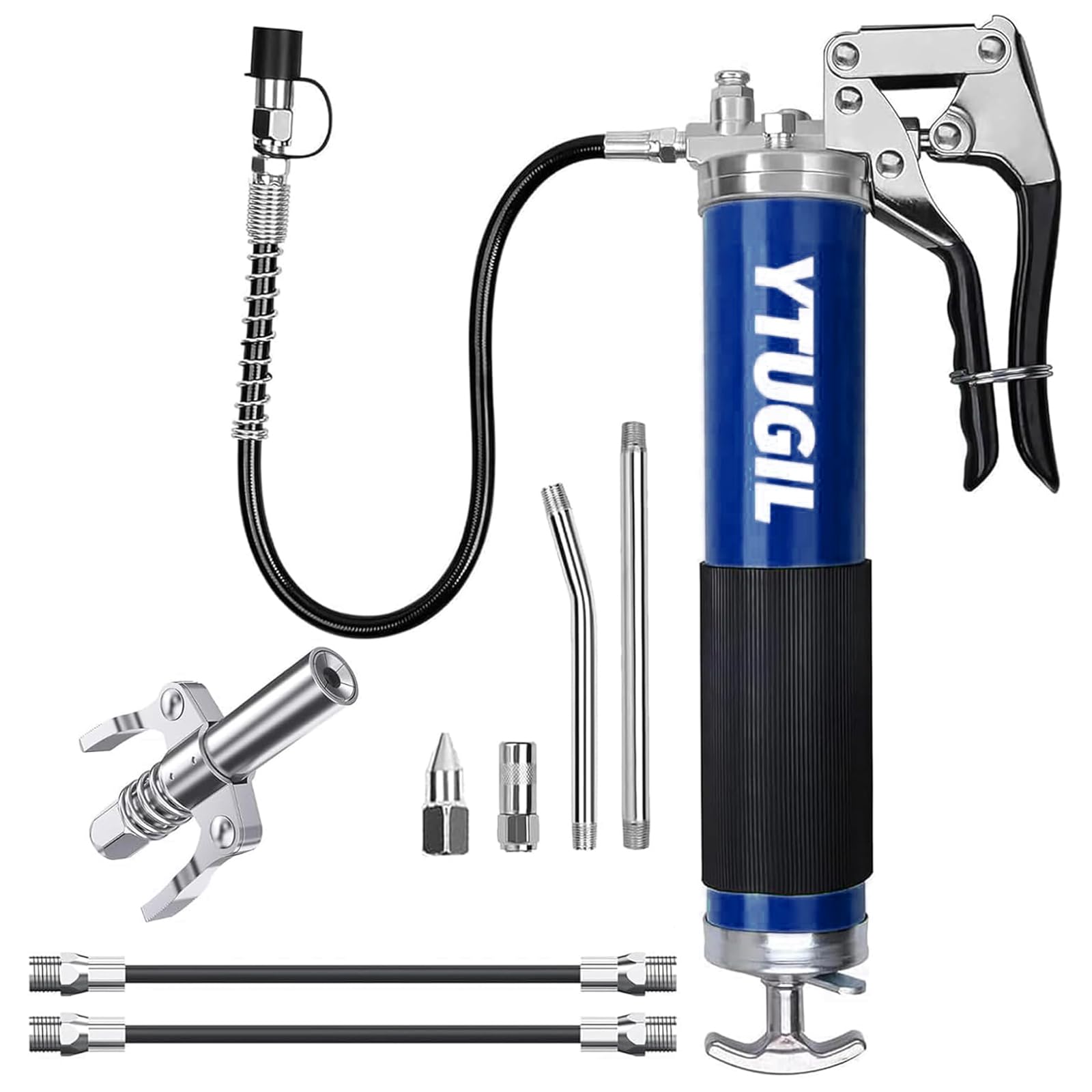 Ingrassatore Manuale Kit, Pistola per Grasso Professionale da 8000 PSI, con Tubi Flessibili, a Molla e Metallo per Cartuccia Grasso 400cc
