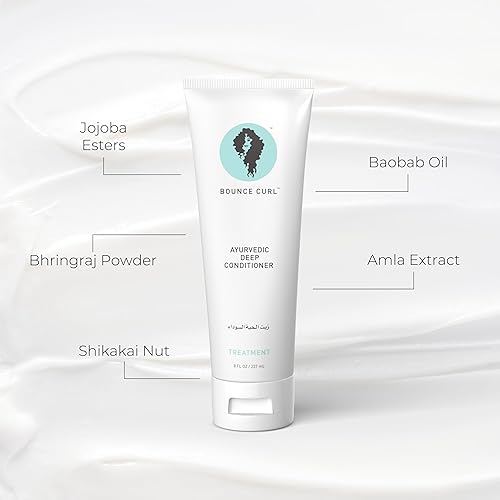 Miniatura 3 de Bounce Curl Acondicionador profundo ayurvédico con hierbas y aceites para hidratación, vegano, libre de crueldad, certificado orgánico (8 onzas)