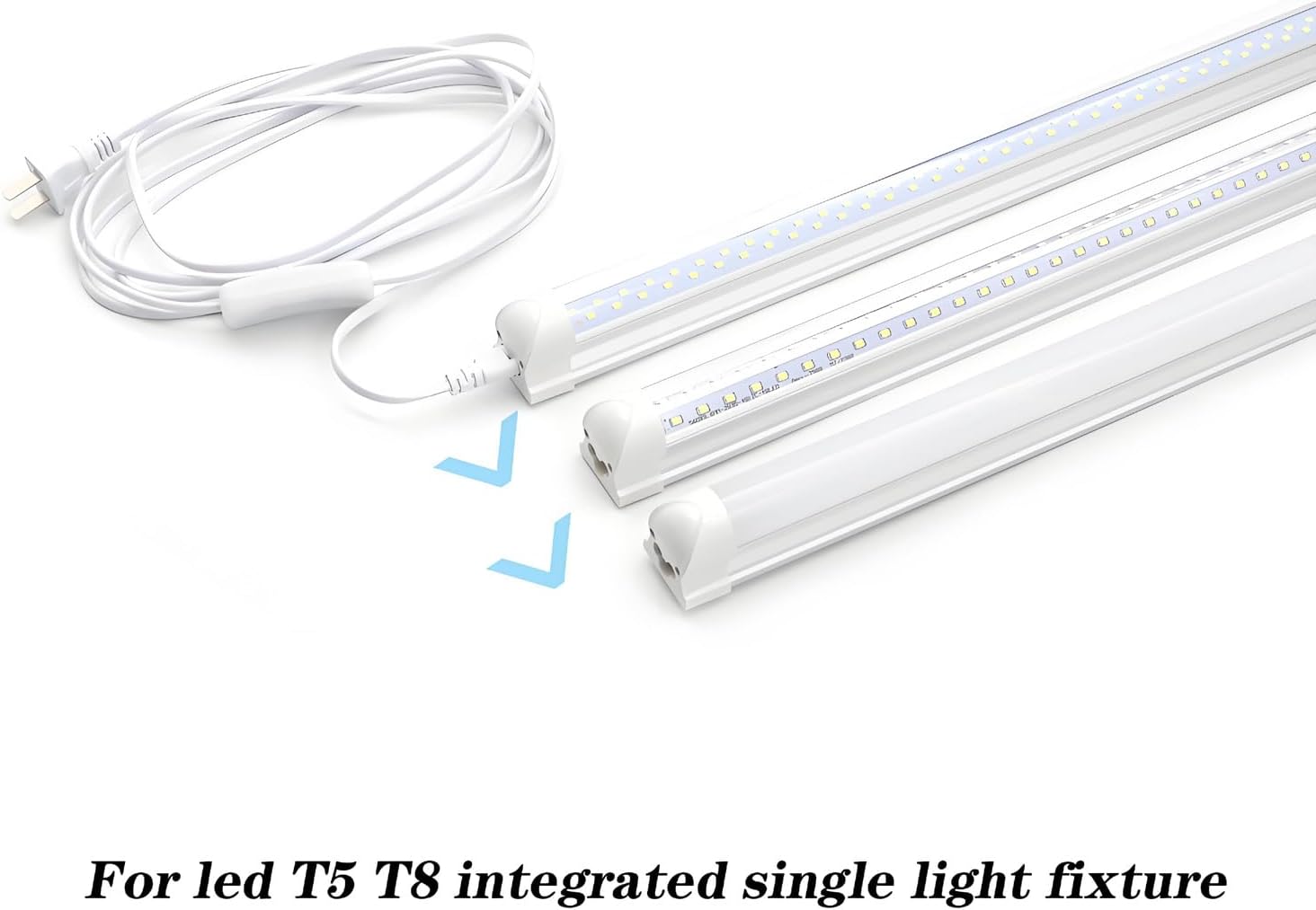 16ft T5 T8 LED Tube Power Extension Cord with On/Off Switch - US Plug for Integrated Led Tube - 1 Pack