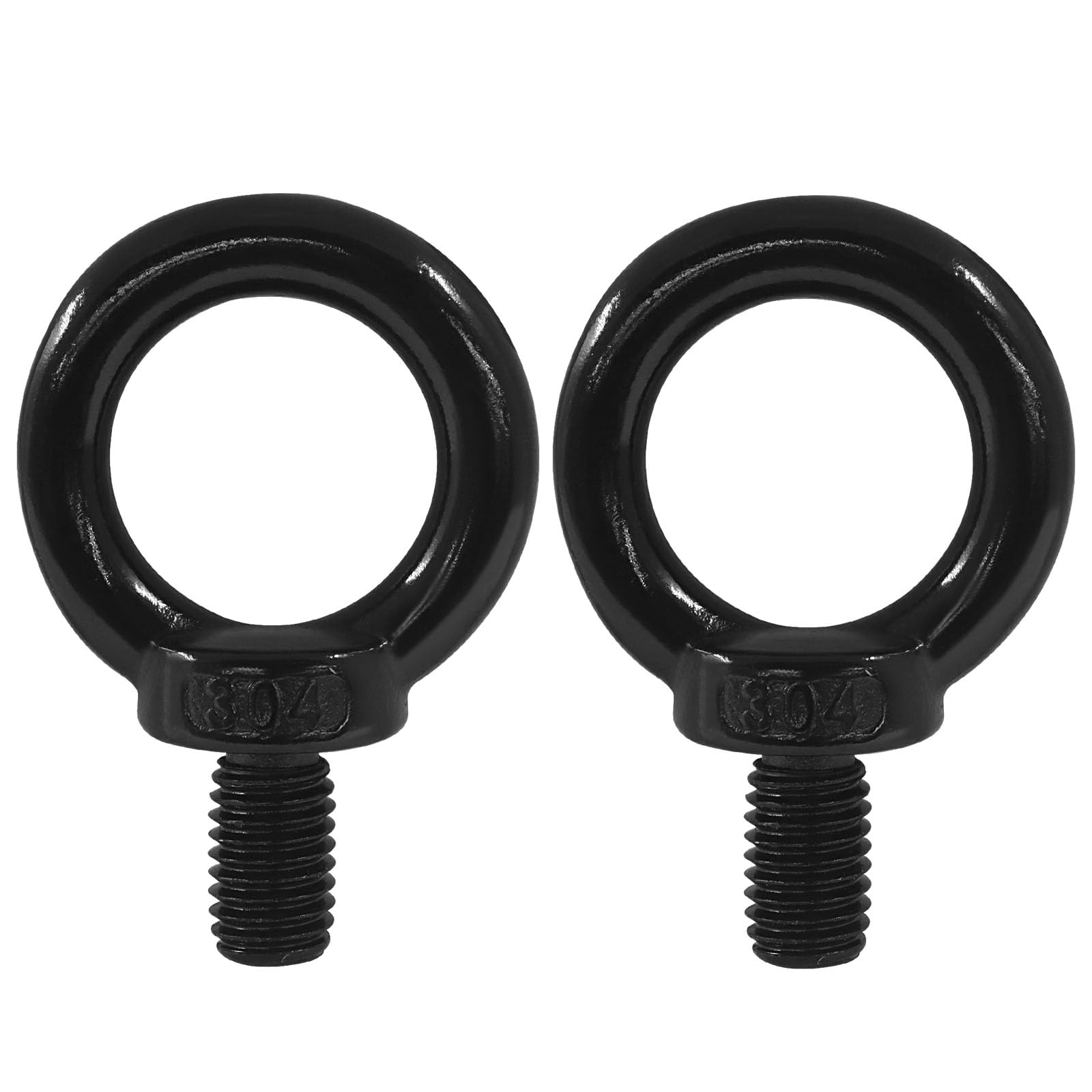 LDEXIN 2Pcs M10 Metric Lifting Eye Bolts, Stainless Steel Machinery Shoulder Lifting Eye Bolt, Black
