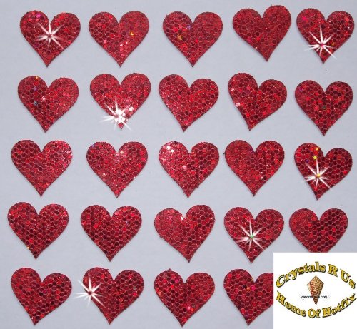 48 cuori di paillette da 20 mm, da applicare con