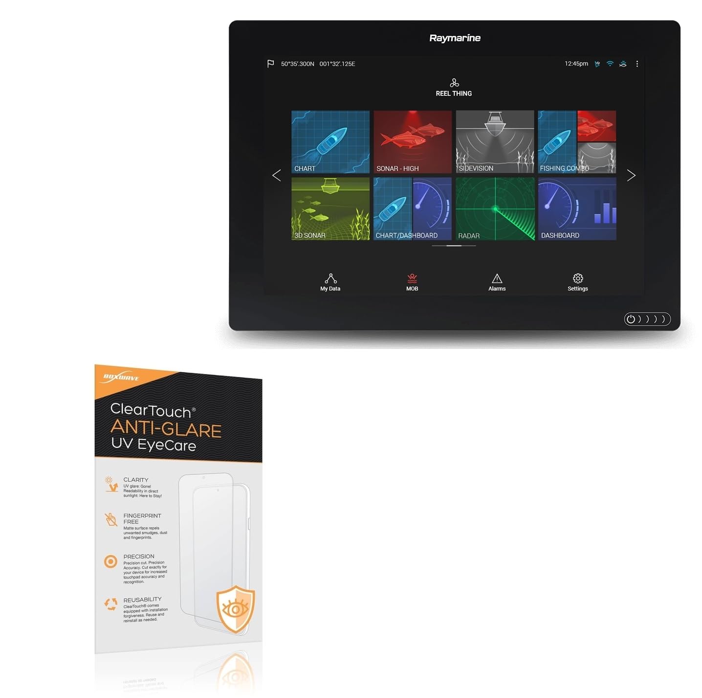 BoxWave Screen Protector Compatible With Raymarine Axiom 12 - ClearTouch Anti-Glare Anti-UV EyeCare (2-Pack), Filters out Harmful Blue Light Reduce Fatigue