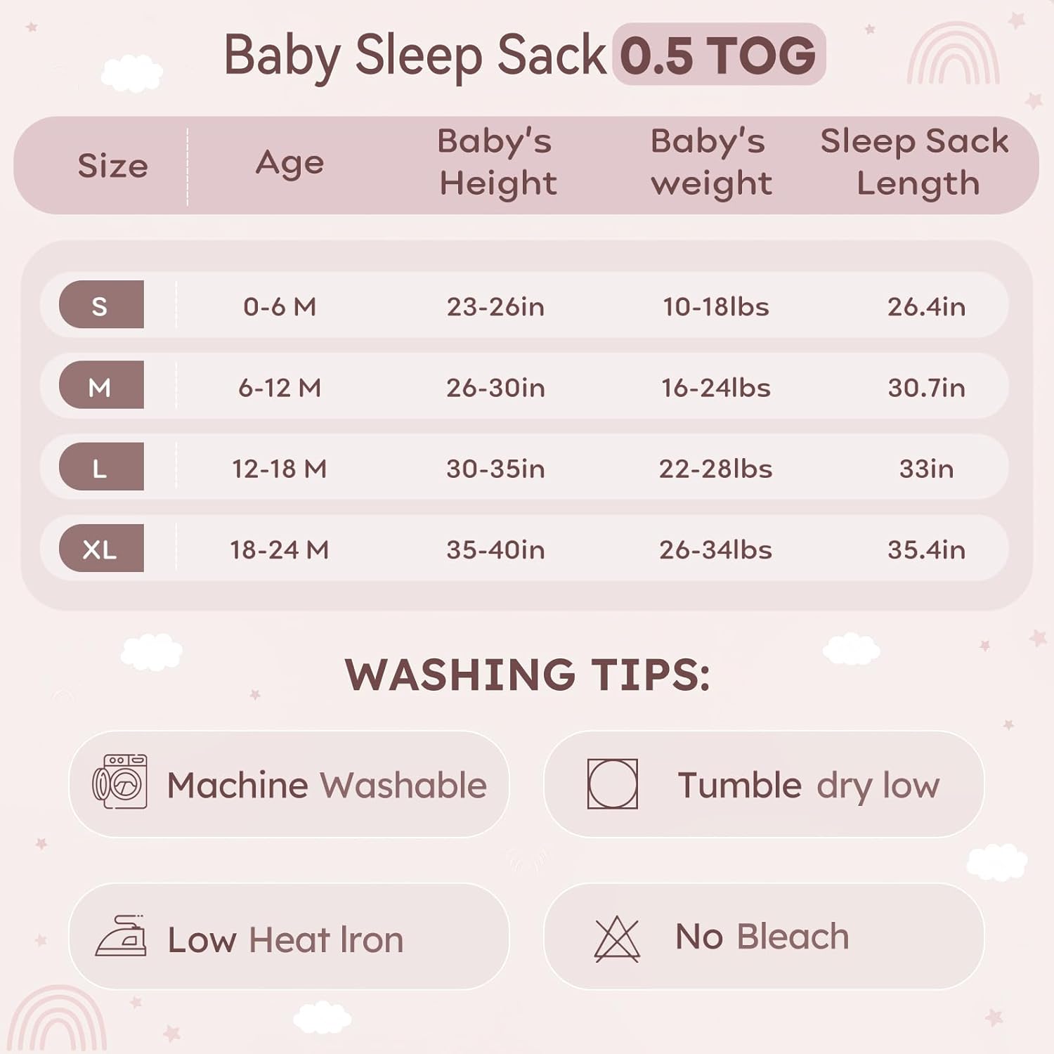 Baby Sleep Sack 6-12 Months 3 Pack 100% Cotton Lightweight 0.5 TOG Wearable Blanket Baby Sleep Bag with 2-Way Zipper for Newborn Infant Toddler Pink - Image 6