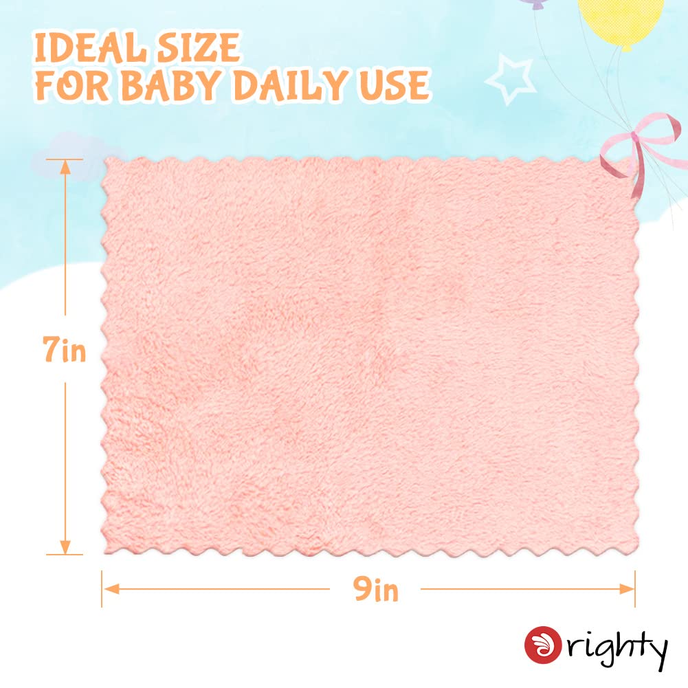 Orighty Salviette per Neonati 50 Pezzi, Salviette Viso in Microfibra Corallo Pile, Morbide e Assorbenti, Delicate per Pelle Sensibile Viso e Corpo, 7x9 Pollici