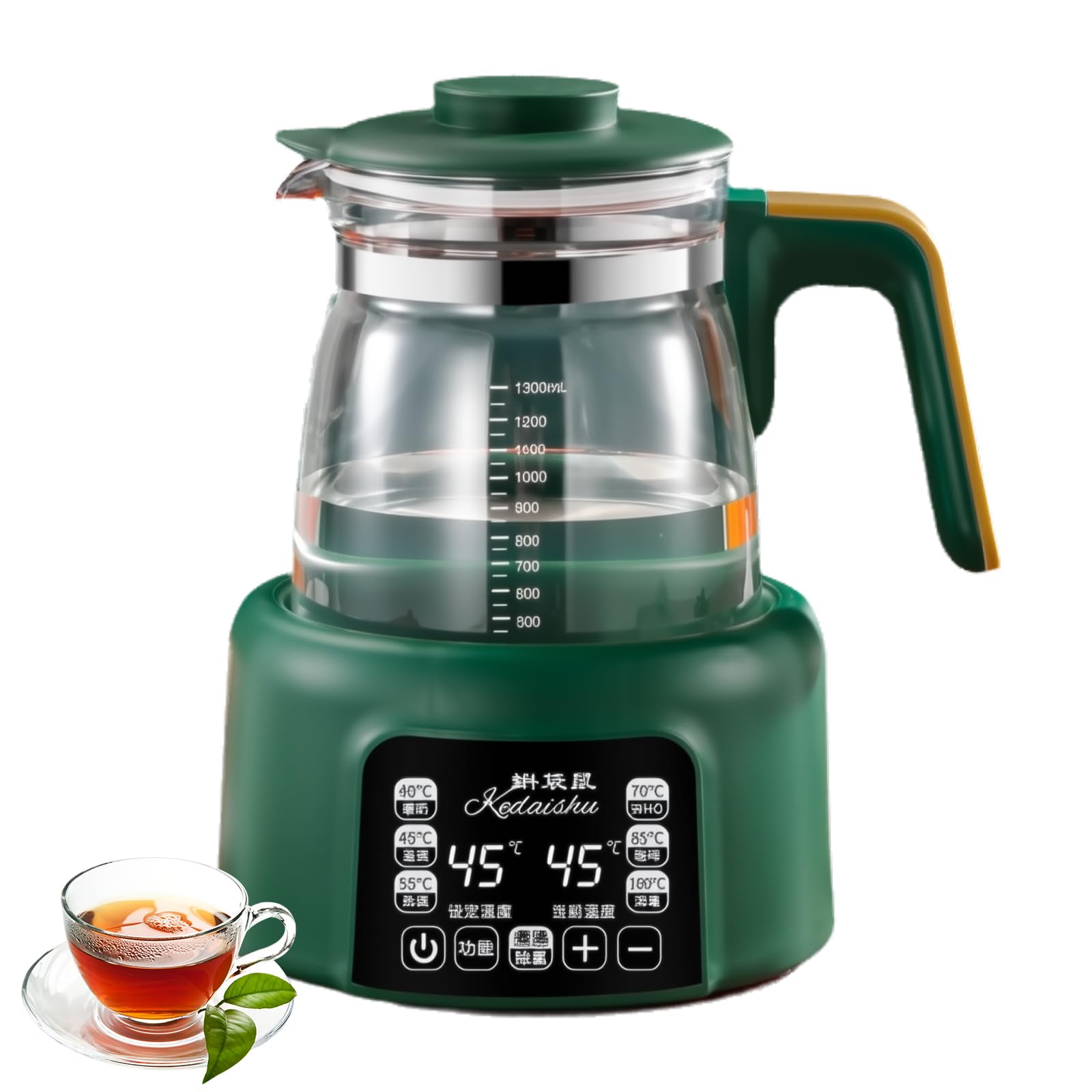 Glazen Waterkoker, 1,3L Intelligente Teiera Vetro
