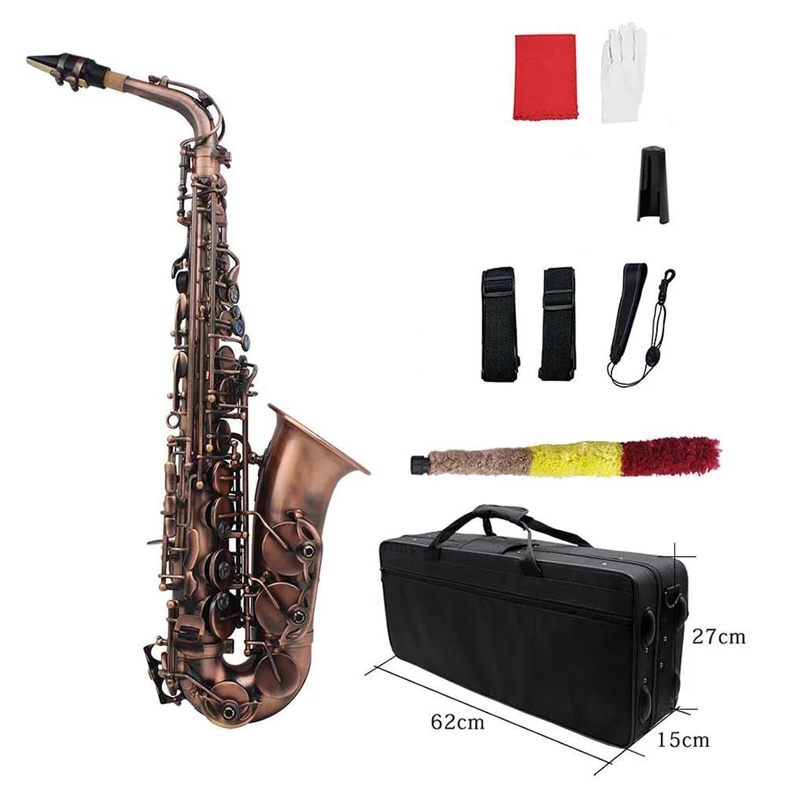 Saksofon Profesjonalny Saksofon Altowy Eb Mosiądz Miedź E Płaski Saksofon Muzyczny Instrument Dęty Drewniany Z Futerałem Akcesoria Do Ustników