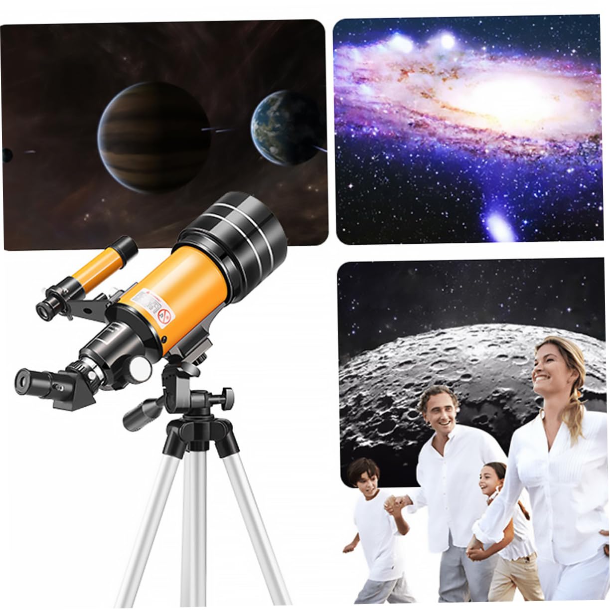 Telescopio Astronomico 70mm con Treppiede Regolabile in Alluminio | Lente Oculare 70mm, Rivestimento a Banda Larga Multistrato, Visione Nitida e Confortevole, Accessori H20mm e H6mm