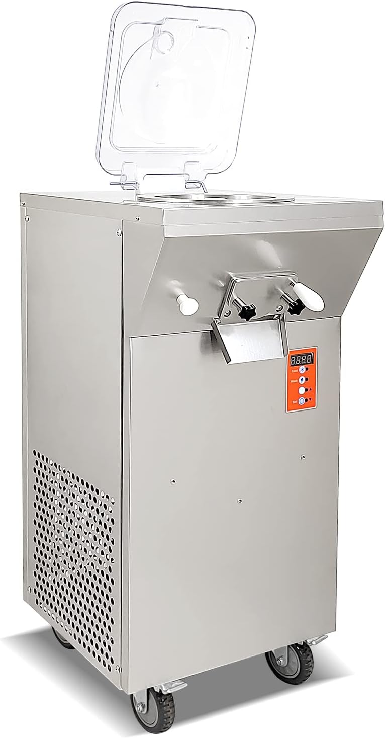 Commercial Hard Ice Cream Machine, 5.8L Cylinder Gelato Ice Cream Maker, Frozen Yogurt Creami Desser Maker Batch Freezer, Output: 25-30L/hour