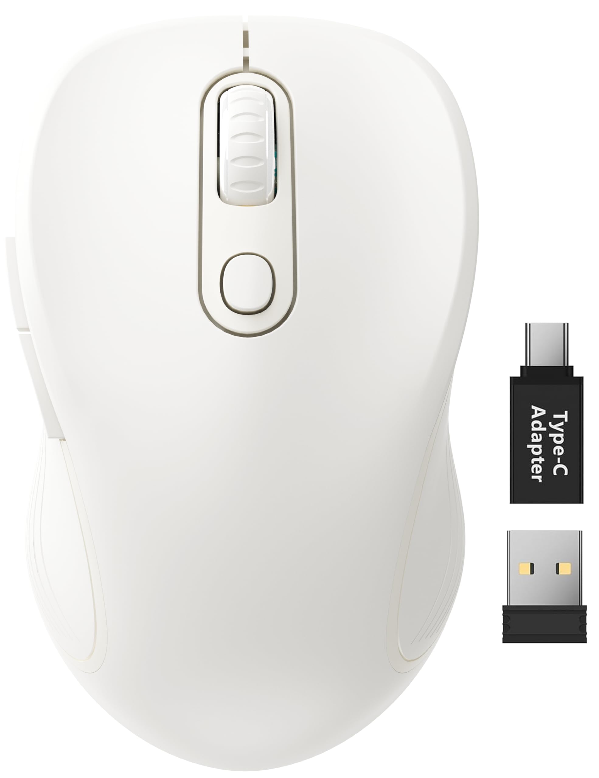 Trueque Wireless Mouse for Laptop, 2.4GHz Ergonomic Computer Mouse with Back & Forward Buttons, 3 Adjustable DPI Levels, 6 Buttons, Optical USB