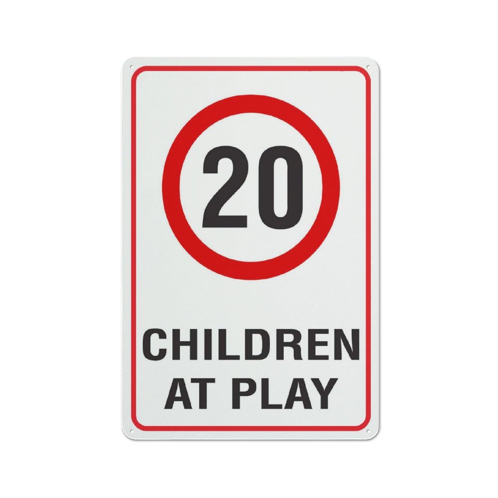 Children At Play 20Km Speed Limit Sign Signs Outdoor, Uv Printed Aluminum 8x12In, Weatherproof And Security Signs For Home Or Business，Road Signs, Garden Signs