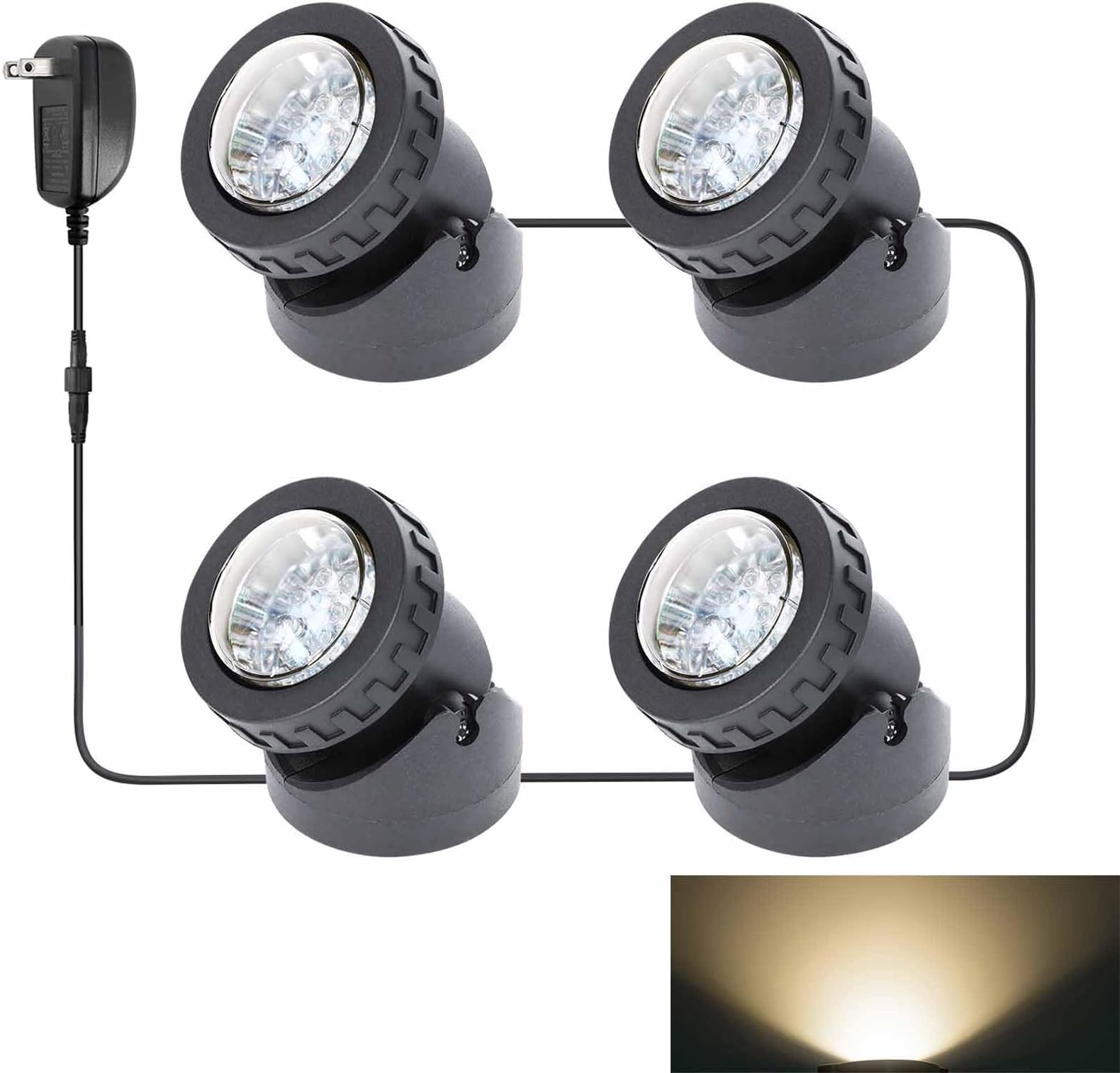 yoosuml Pond Lights, Underwater 12 LEDs Landscape Spotlights, IP68 Waterproof...