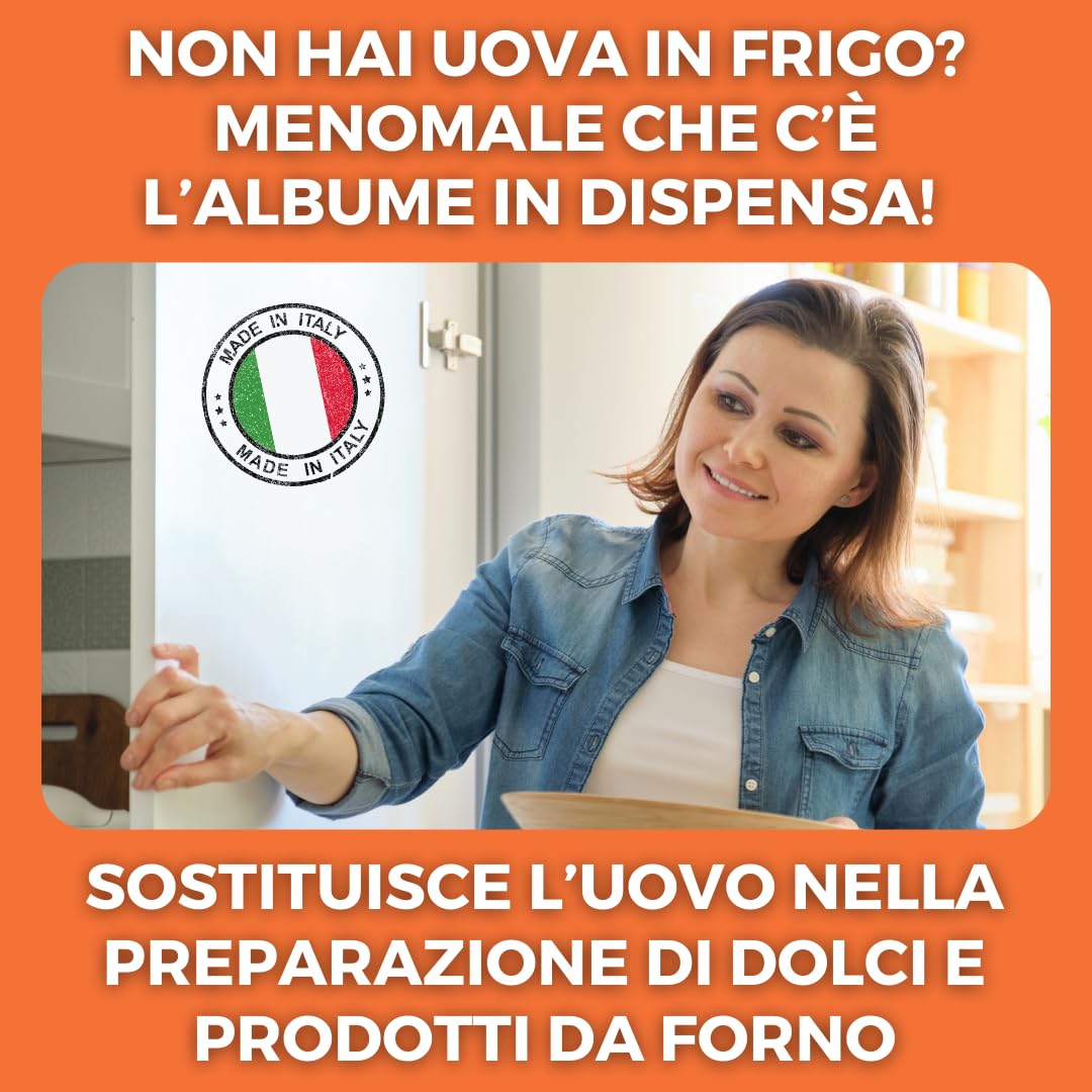 Albume D'uovo Montante in Polvere (Neutro, 500 G) Ottenuto da Uova Fresche di Gallina, Indicato per Preparazione di Dolci e Alimenti da Forno - Prodotti Alimentari Made in Italy