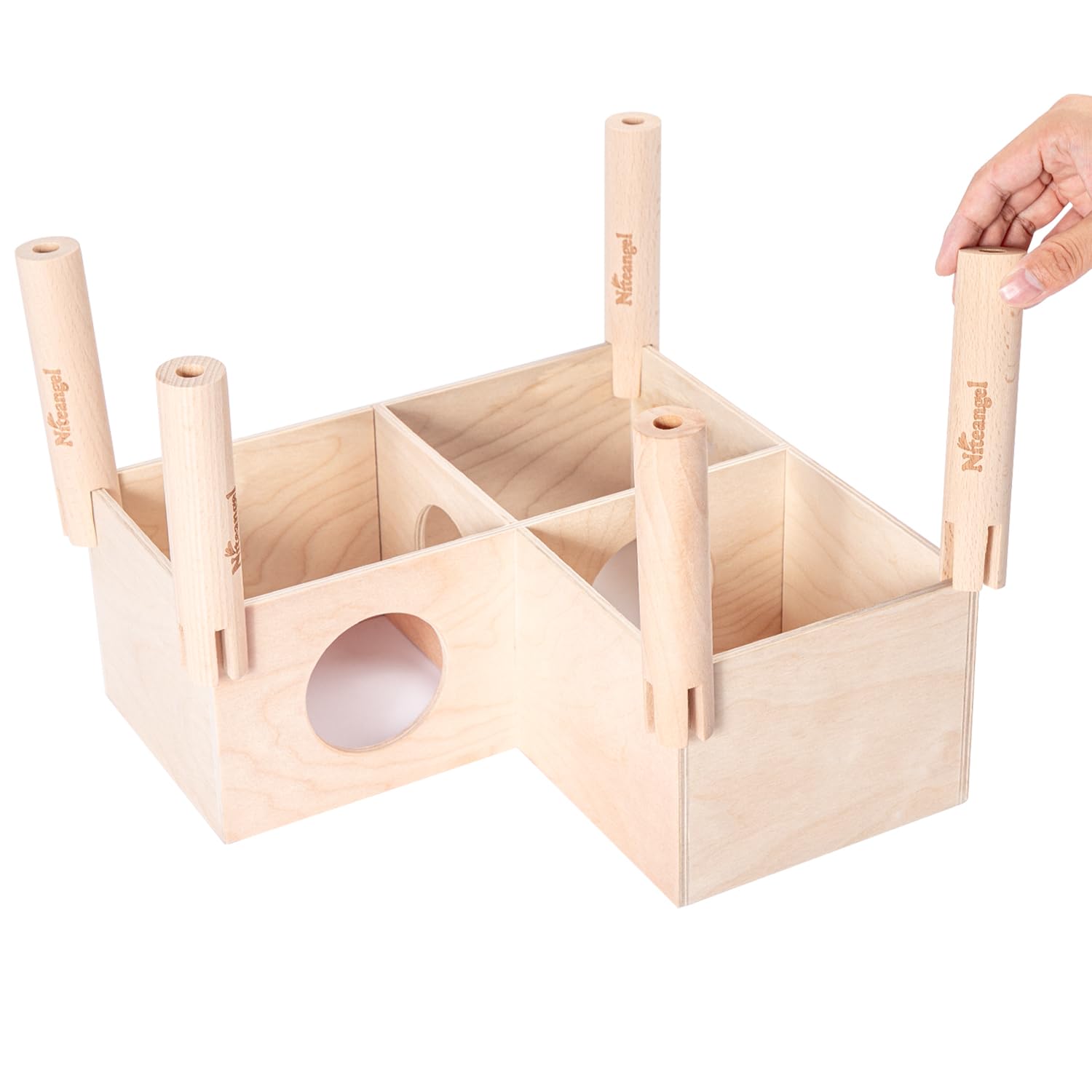 Niteangel Zestaw szczur bukowych do podnoszenia i bezpiecznego ustawiania wielokomorowego labiryntu lub platformy koła chomika (zestaw 4 szczudeł (14 cm wys.)