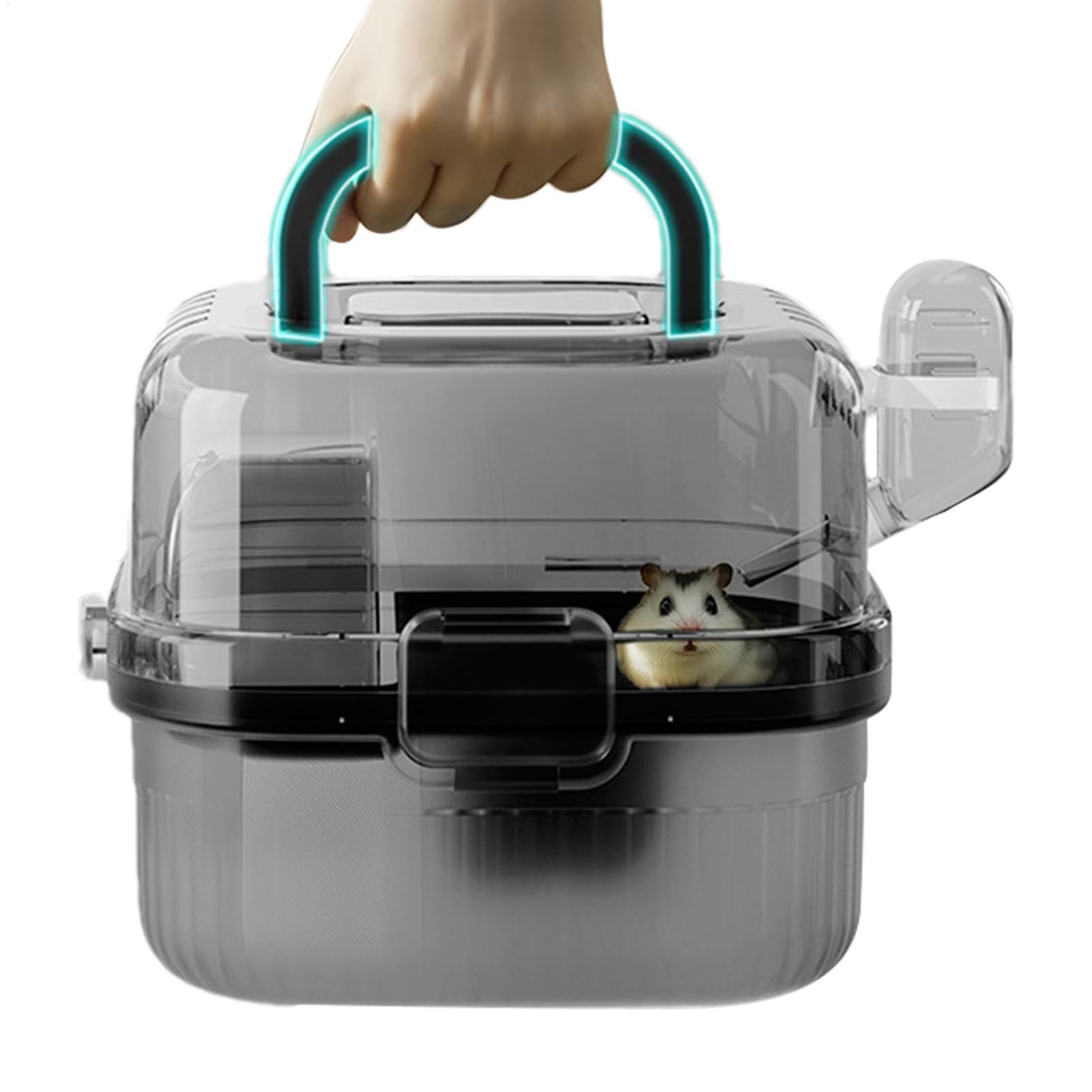 Trasportino Per Criceti E Piccoli Animali - 19,5x14x13 Cm - Con Bottiglia D'Acqua - Portatile E Sicuro