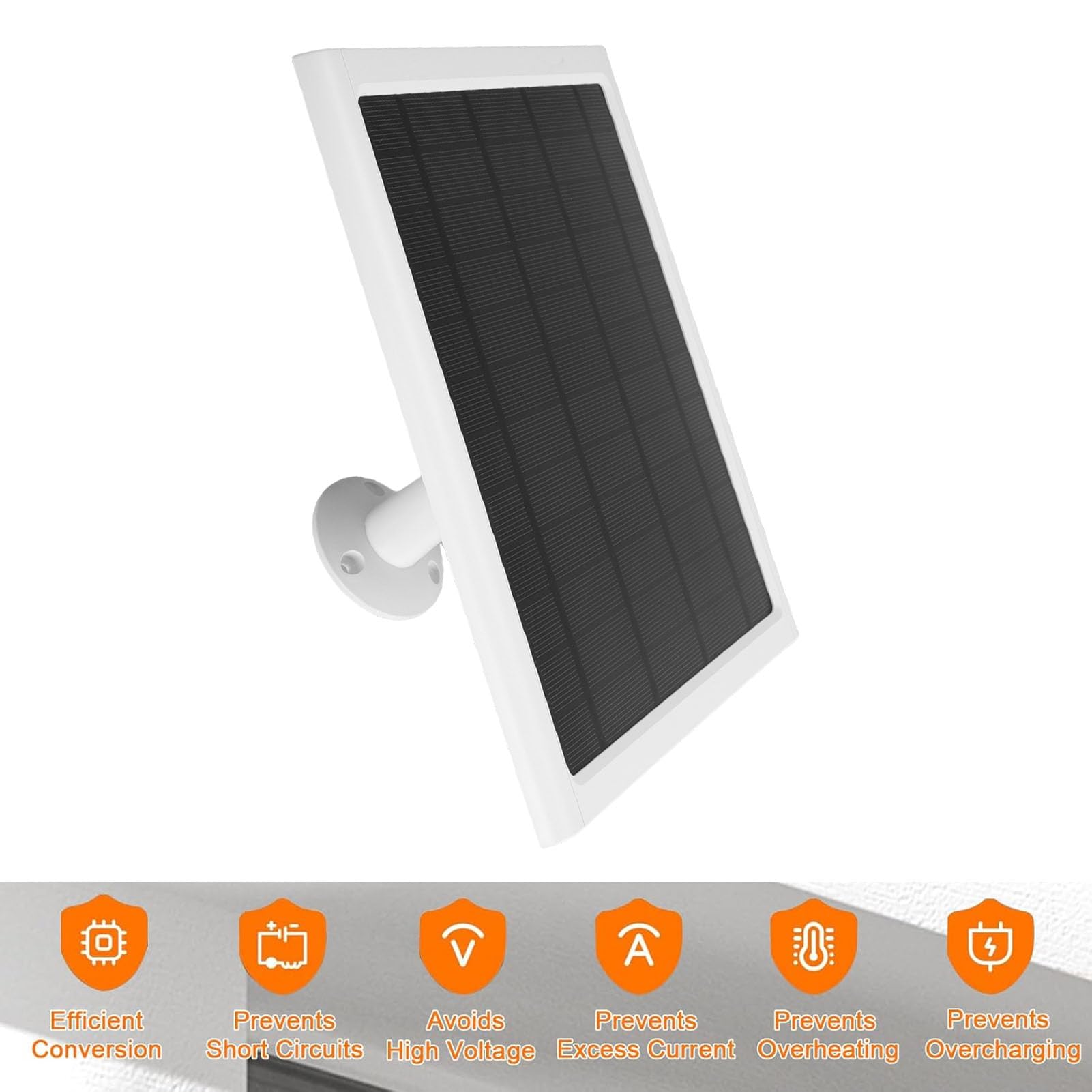 VBESTLIFE Pannello Solare da 15 W, Caricabatterie da Pannello Solare per Nest Cam per Esterni o Interni, Batteria, Resistente All'acqua IP66, Made for Nest (1PC)