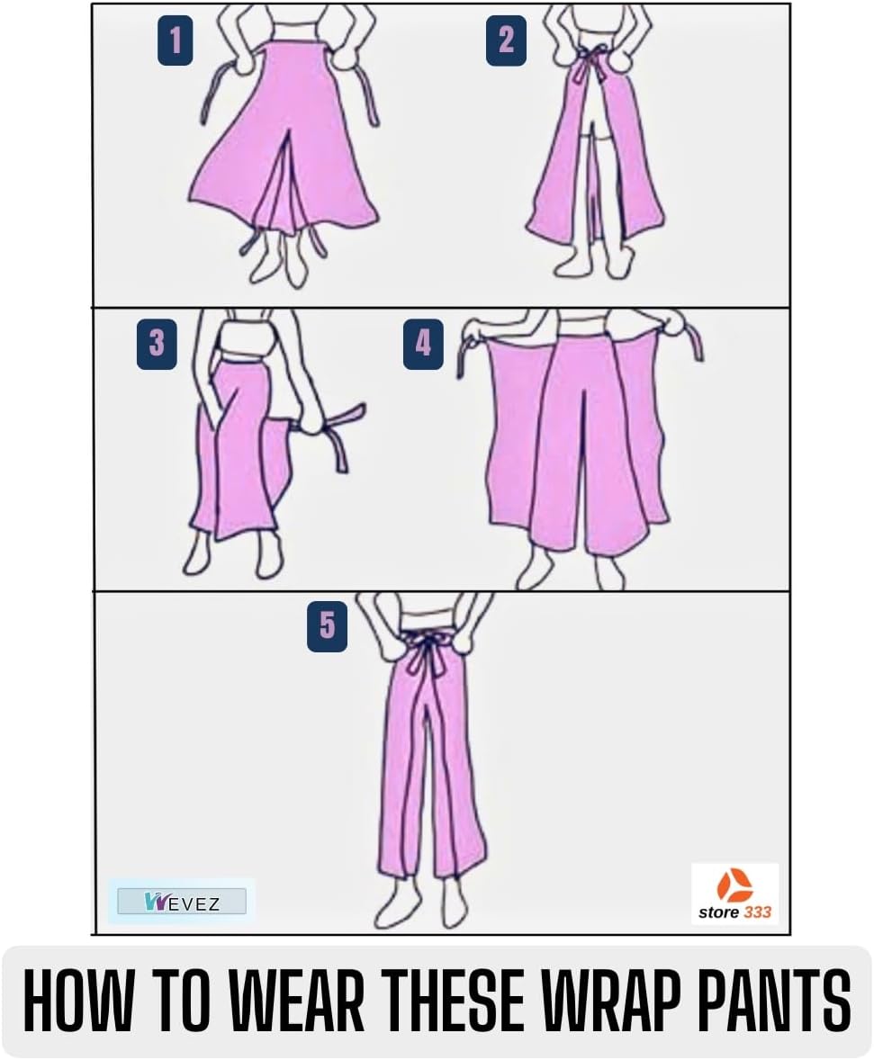 Wevez® Women's Pack of 5 Thai Fisherman Palazzo Pants, One Size, Assorted - Image 7