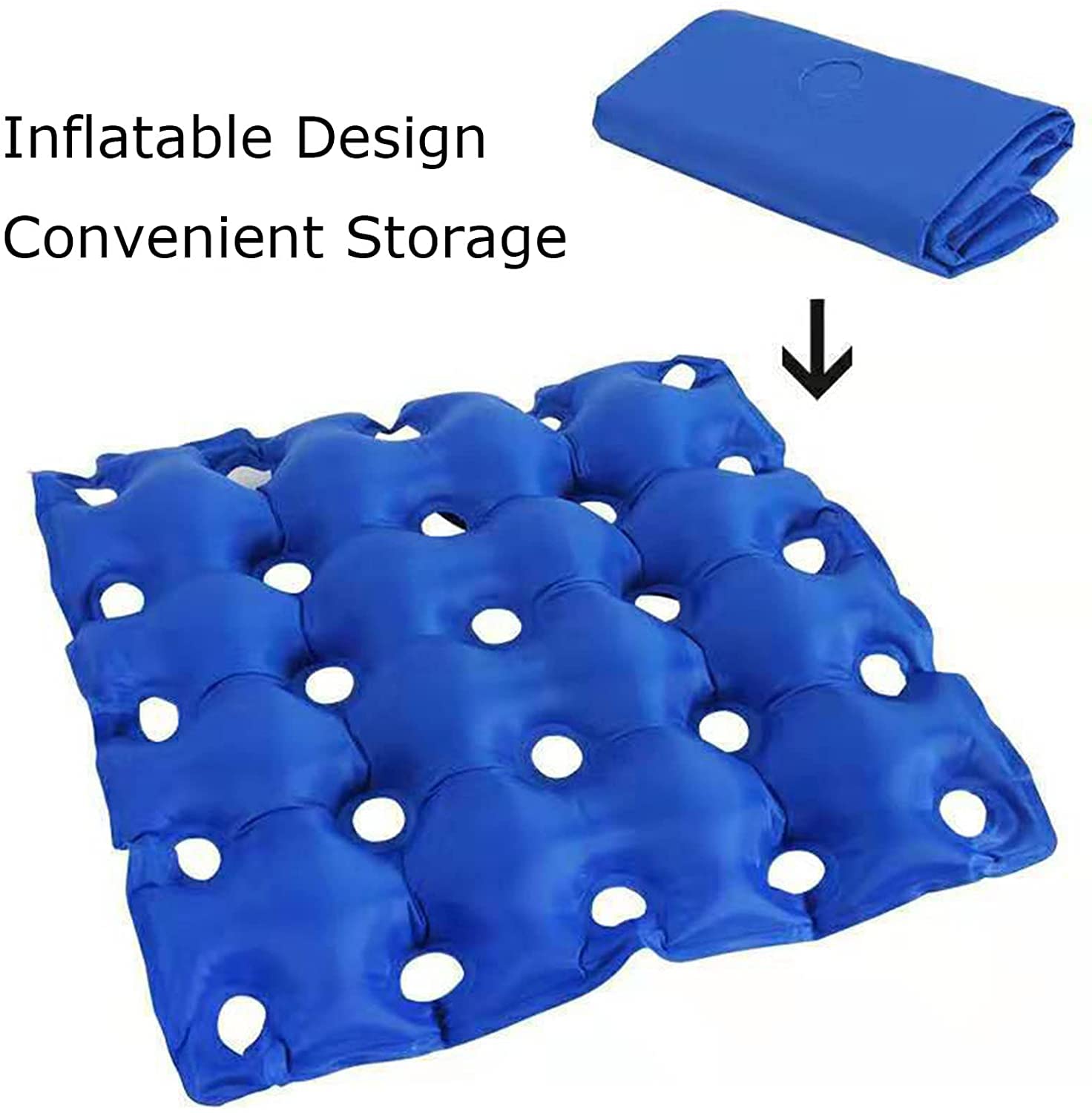 Cojín de Asiento Inflable portátil, cojín de Aire para Silla de Ruedas médica, colchón Inflable para Asiento, antiescaras, para Silla de Ruedas médica, Silla de Oficina y automóvil