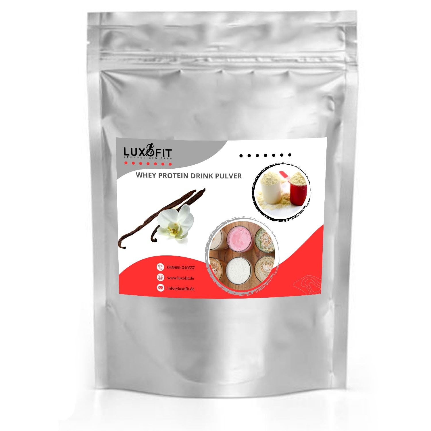 Luxofit Alcohol Flavour Whey Protein Powder, Protein Powder with  L-Carnitine, Alcohol-Free, Versatile Protein Product, Quick and Easy  Preparation (1 