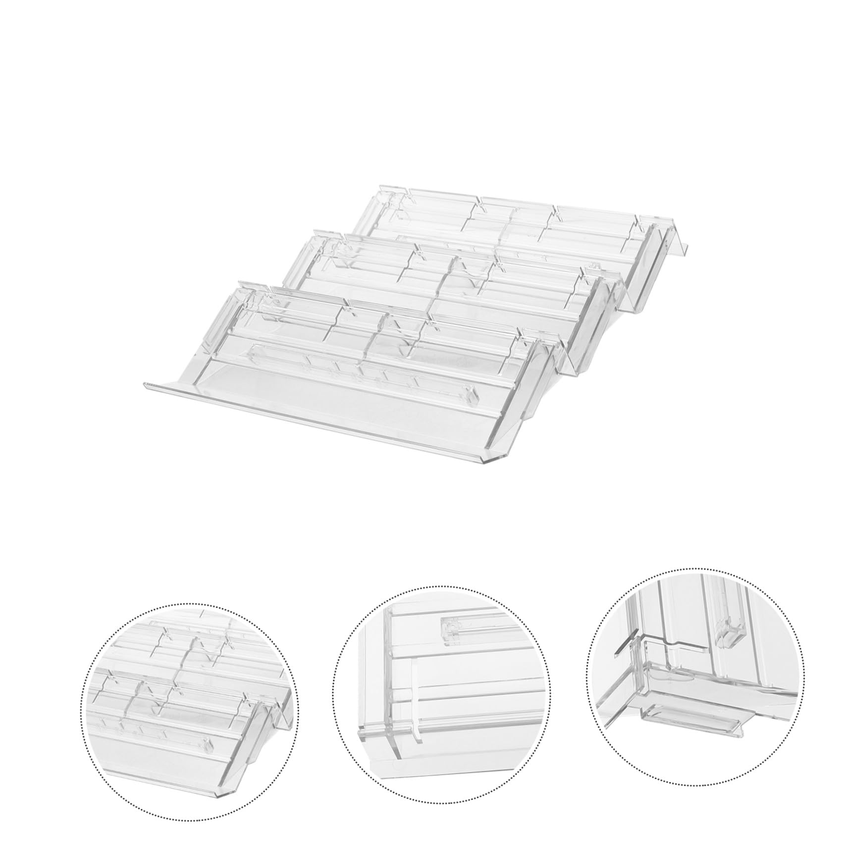 Alipis Espositore per Verdure e Bevande in Plastica, Struttura a Tre Livelli e Inclinata, Organizer Frigo per Retail e Banconi Refrigerati