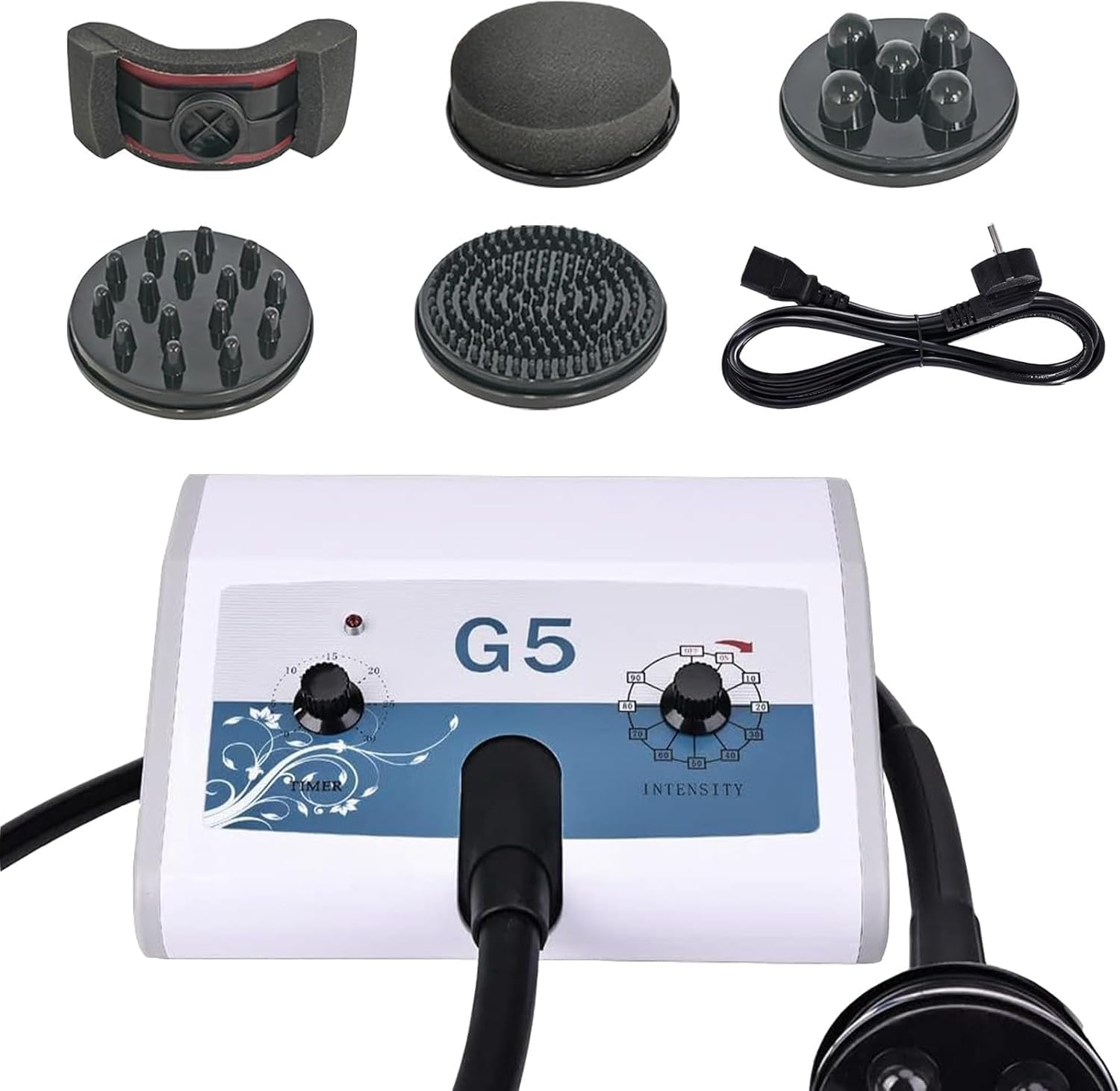Dispositivo De Masaje Por Vibración G5 Con 5 Cabezales, Máquina De Eliminación De Masajeador De Grasa, Equipo De Belleza Portátil Para Quemador De Grasa Para Brazos, Cintura Y Piernas