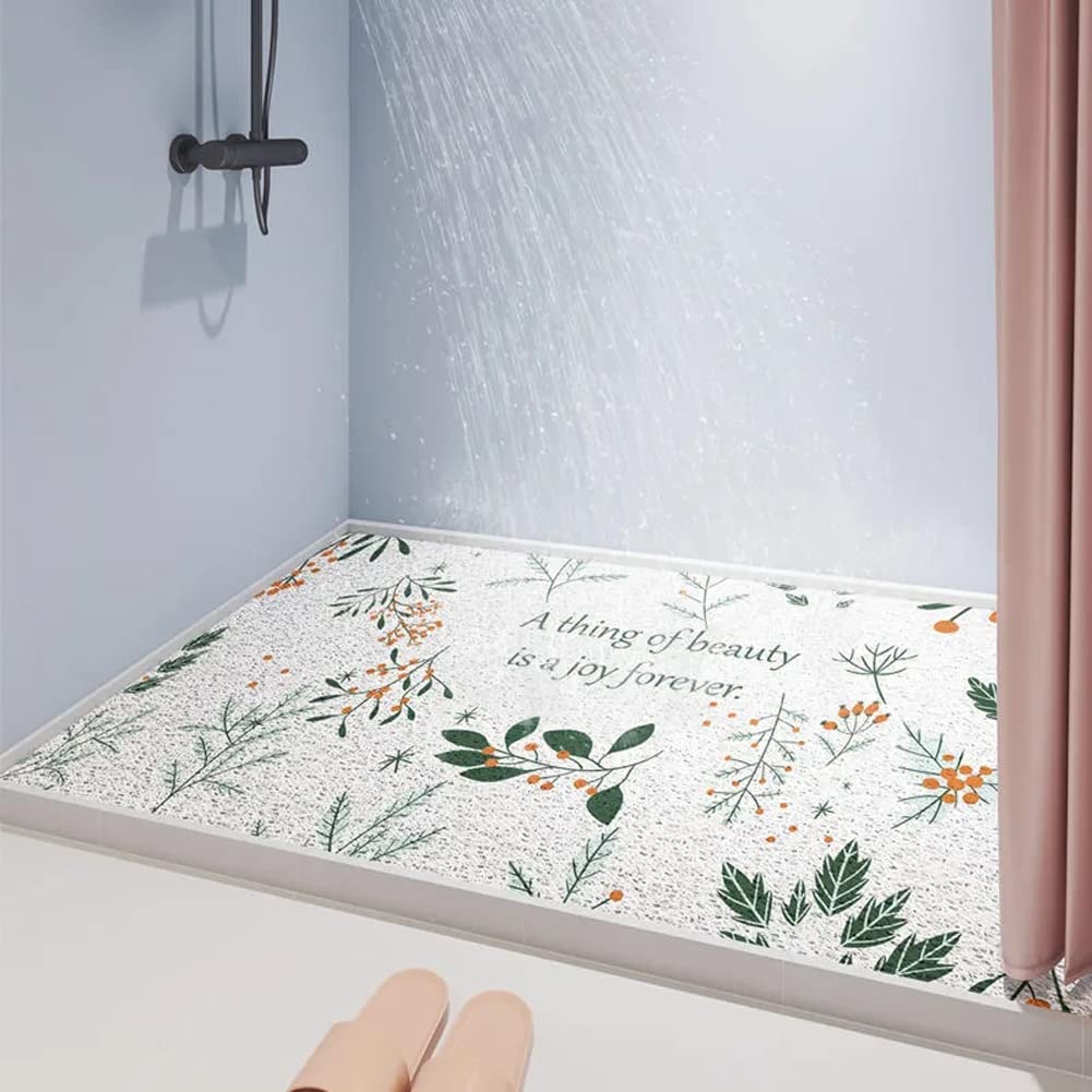 Soft Loofah Shower Mat,Bath Mat Rugs with Drain Holes,Non Slip Large Inside Shower Mat for Older/Kids,Anti Mould,Washable Floor Mats Rugs