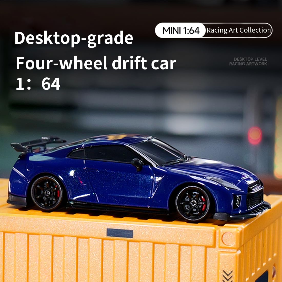 NULA 2,4 GHz 4 CH 1:64 Mini RC Drift Auto, Desktop 4 WD RC Drift, con illuminazione a LED, proporzionale gas e sterzo e 2 modalità di velocità, auto sportiva per adulti