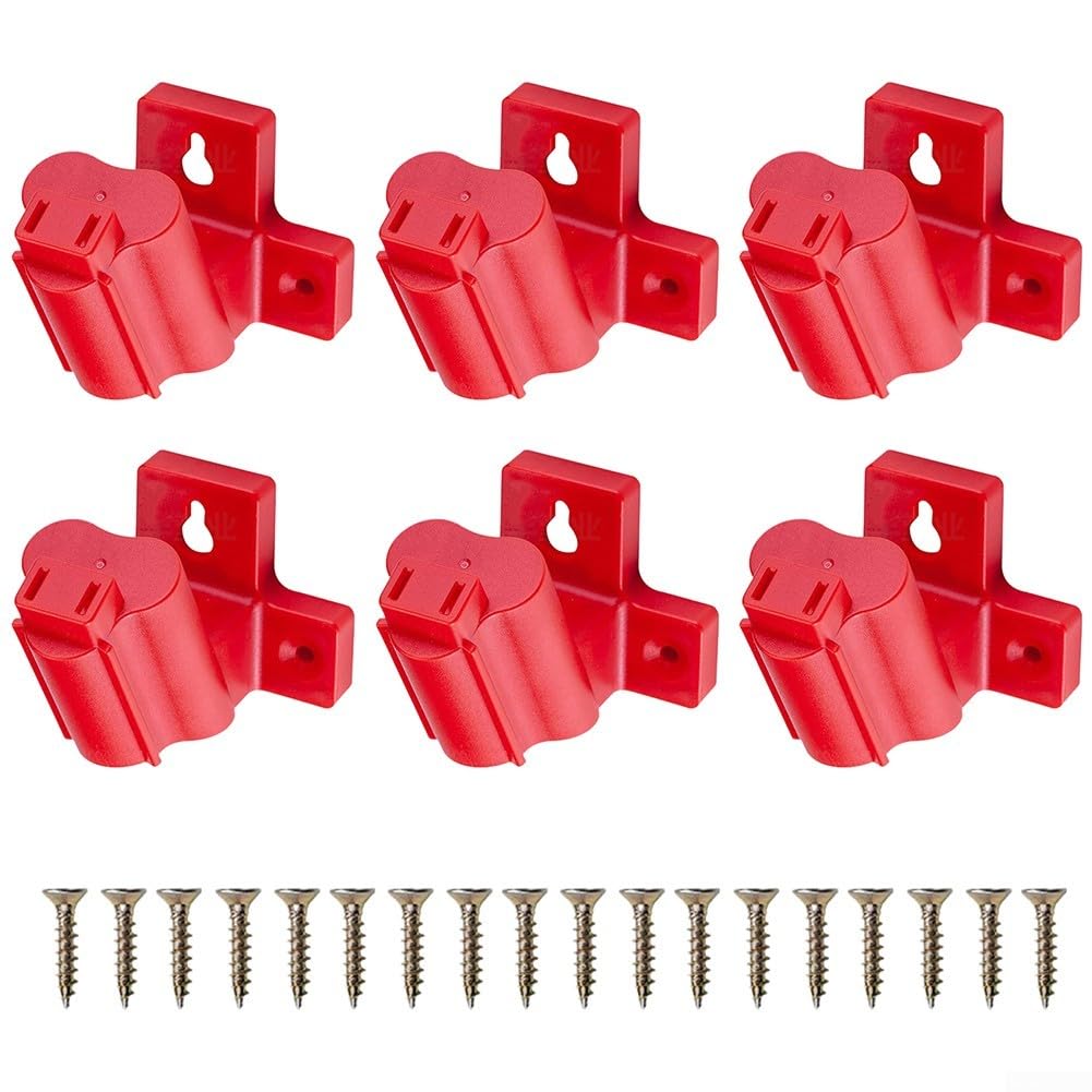 Tool Holder Mount for 12V Power Tools, 1-Pack, Wall or Workbench Storage, Easy Screw Installation, Robust ABS Construction, Workshop Organization Solution(6pcs)