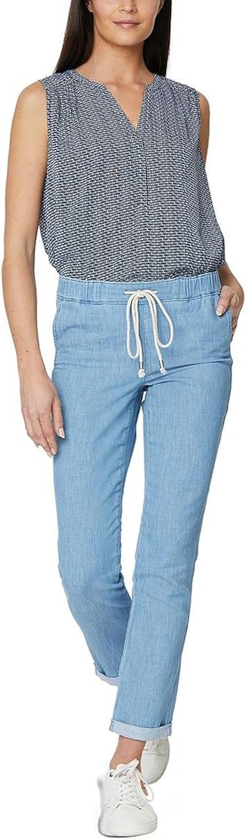 NYDJ Sheri Slim Ankle Denim Joggers in Light Stone