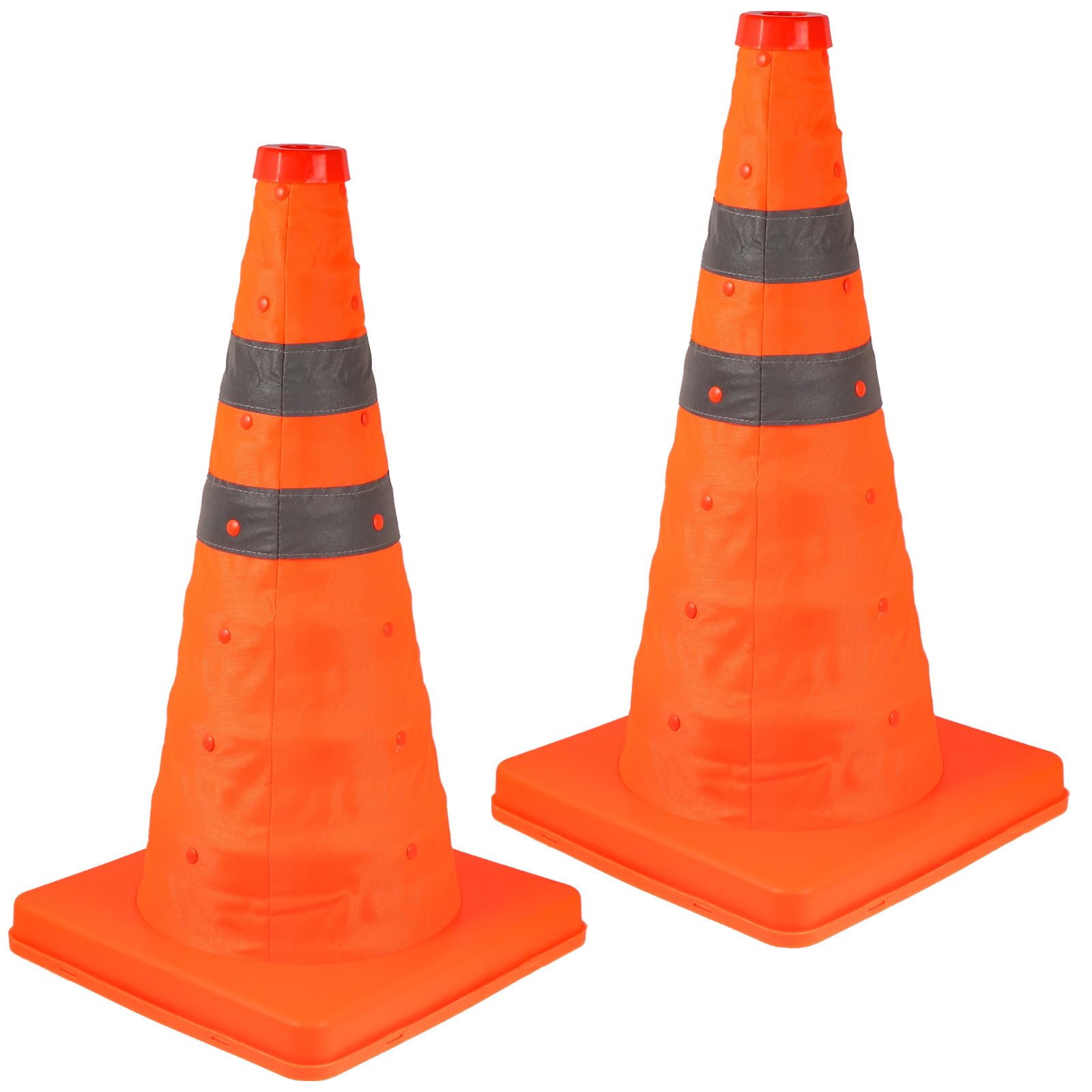 Cônes de Signalisation Pliables Orange et Noir 2 Pièces 45cm en PP | Réutilisables, Tenue, Imperméables, Usage Parking et Panne, Pratique pour Garçon et Filles
