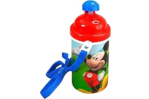 Zak Designs Disney Mickey Mouse One Touch Button Water Bottle for Kids
