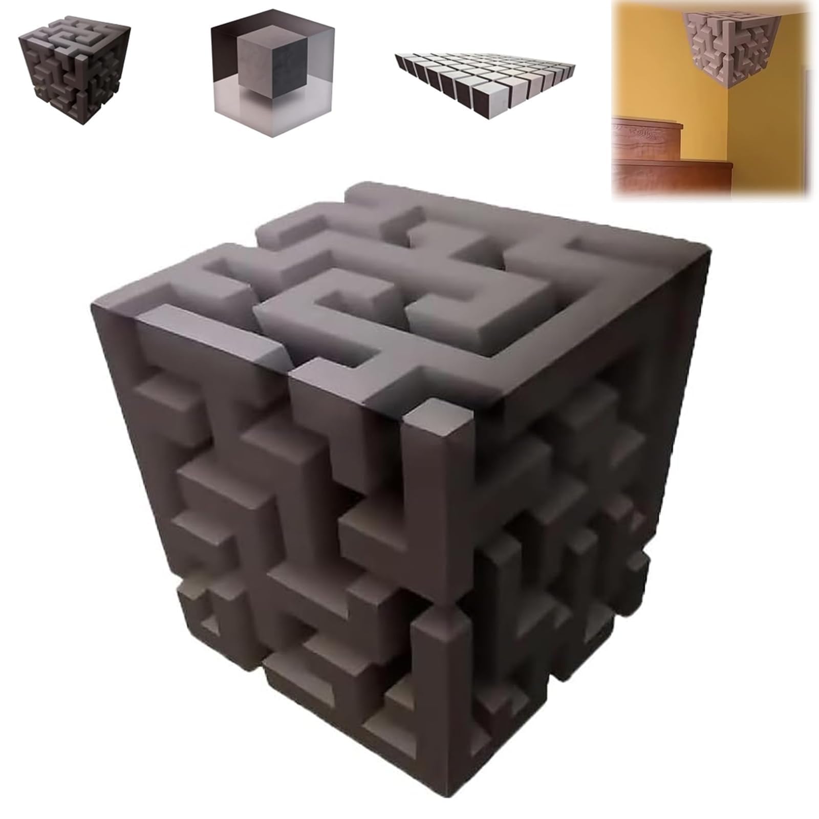 3D Wall Art Optical Illusion Corner Wall Decal, 3D Wall Art Corner Wall Decal,Art That Reshapes Reality,Large 3D Textured Unique Peel Stick Wall Stickers for Spatial Illusion & Perceptual Shift (#B)