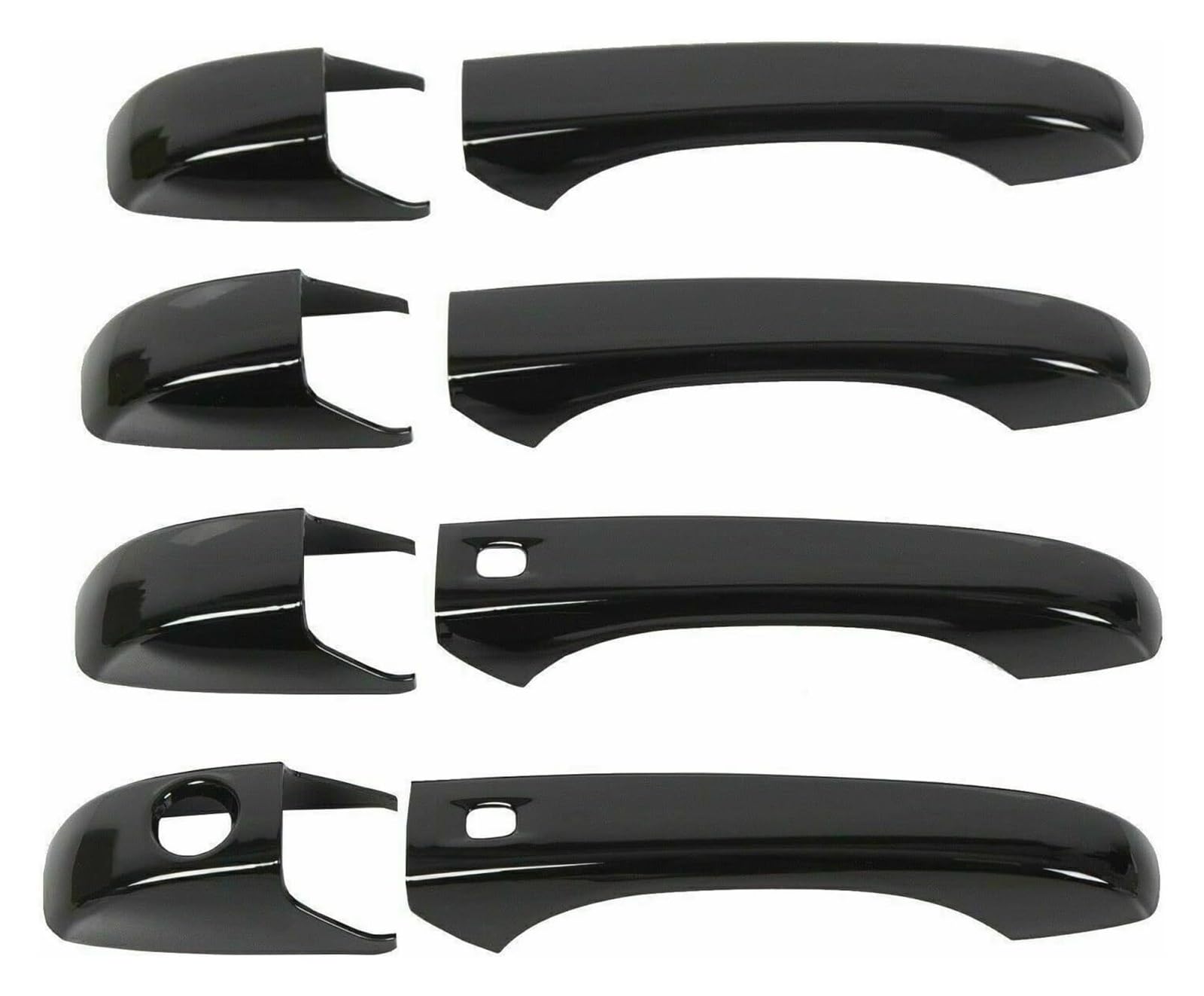 Qwqthgs Black Car Exterior Door Handle Cap For Grand For Cherokee For Dodge For Durango 2011-2020 Car Exterior Door Handle Cover Kit With Smart Key Holes(Black)