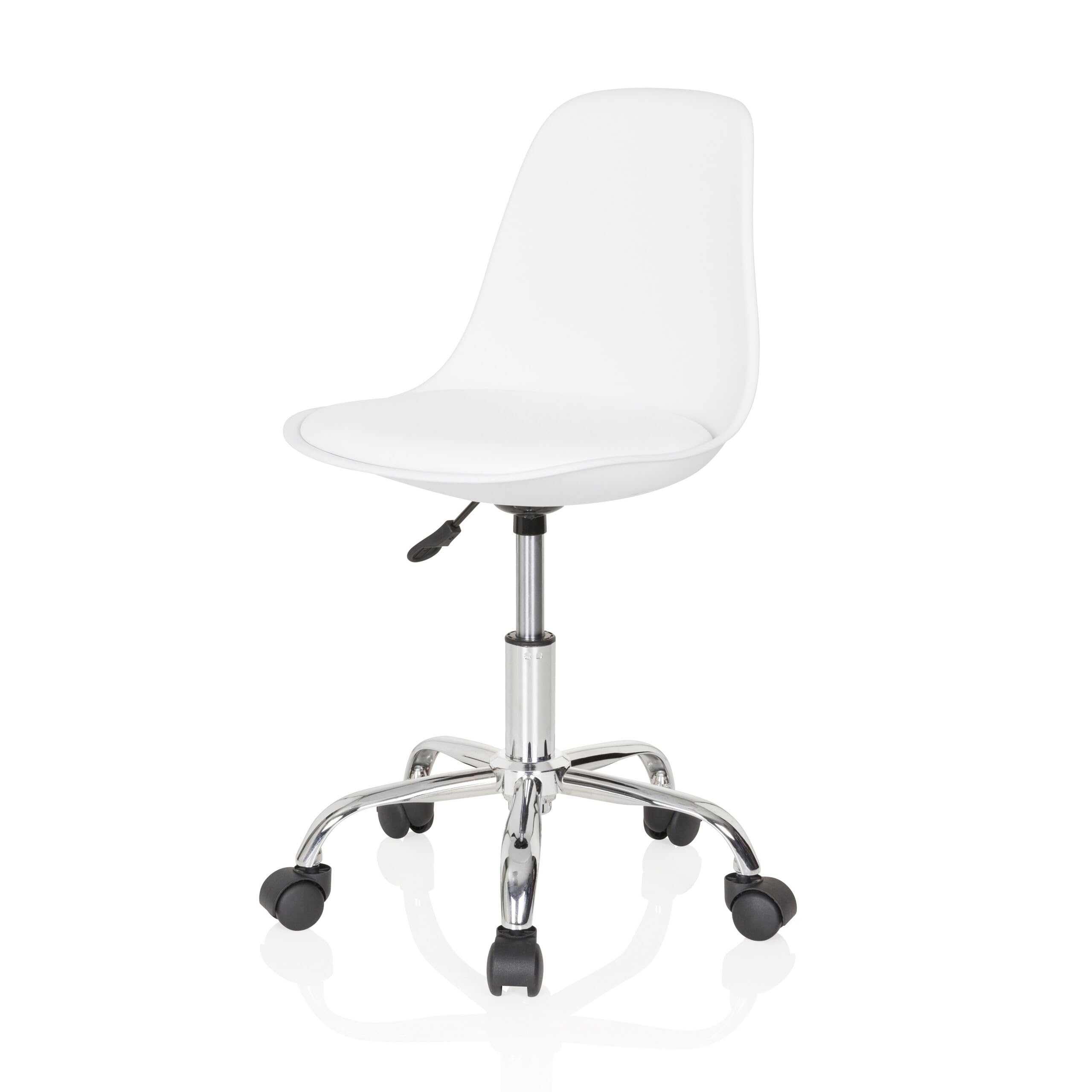 hjh OFFICE 742014 Kinder- und Jugenddrehstuhl Fancy II Kunstleder Weiß moderner Drehstuhl höhenverstellbar