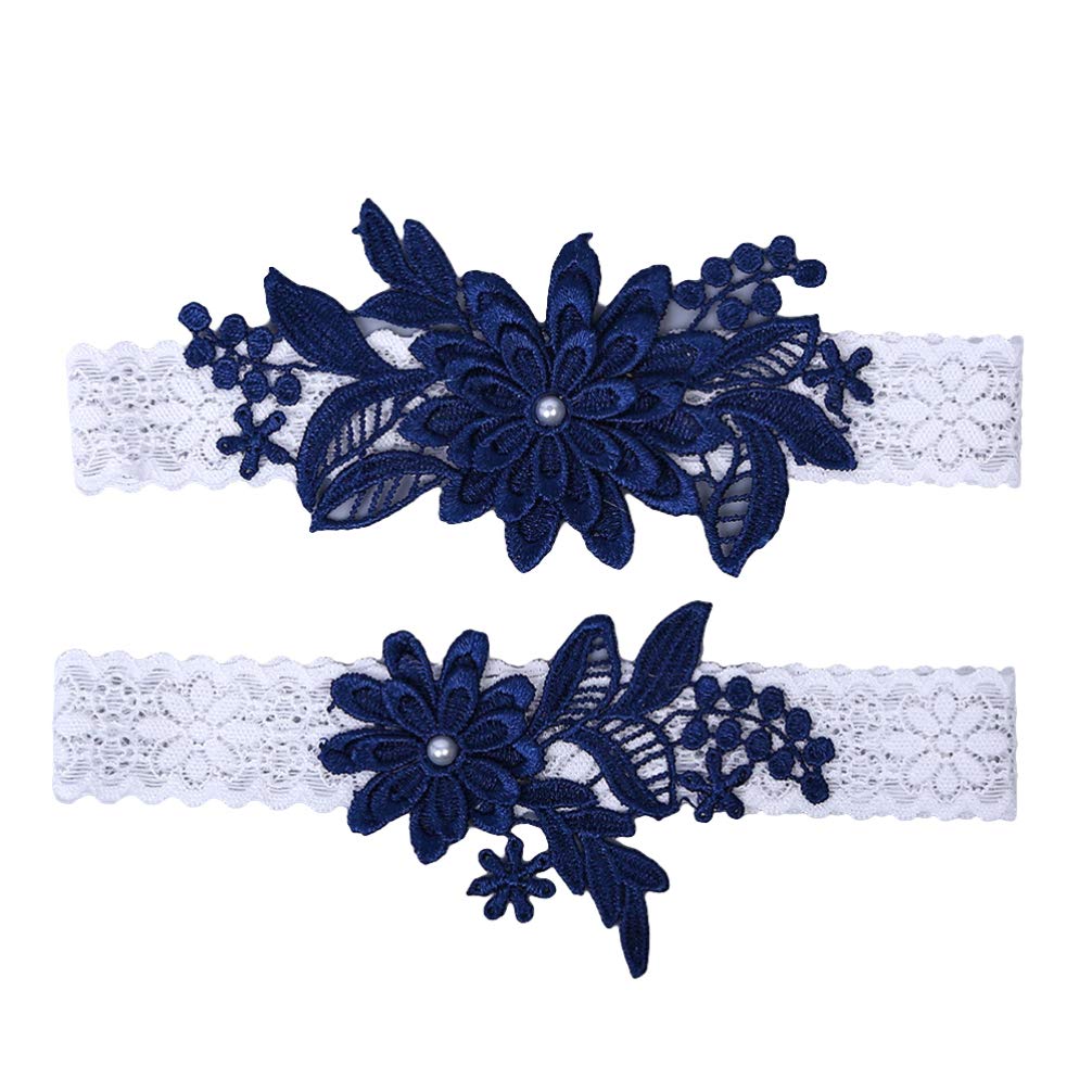 ACiyD Ceinture 1 Paire Mariage Tissu jarretière Fleur Perle Jambe Anneau Ceinture mariée Robe Accessoires