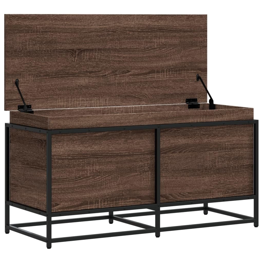 Aufbewahrungsbox mit Deckel Eichen-Optik 100x40x51,5 cm Ordnungsbox Aufbewahrung Organizer Kleideraufbewahrung zum Kleidung, Schlafzimmer, Haus, Büro